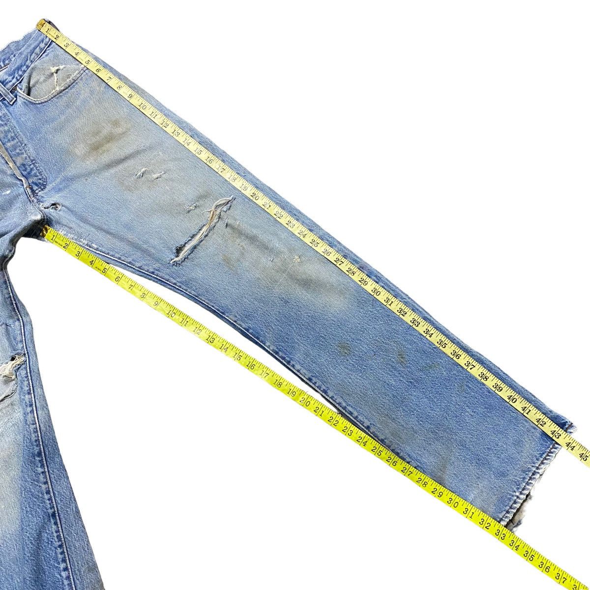 Levi's Vintage 80s Levis 501 Redline Thrashed Selvedge Jeans Size US 31 - 24 Thumbnail