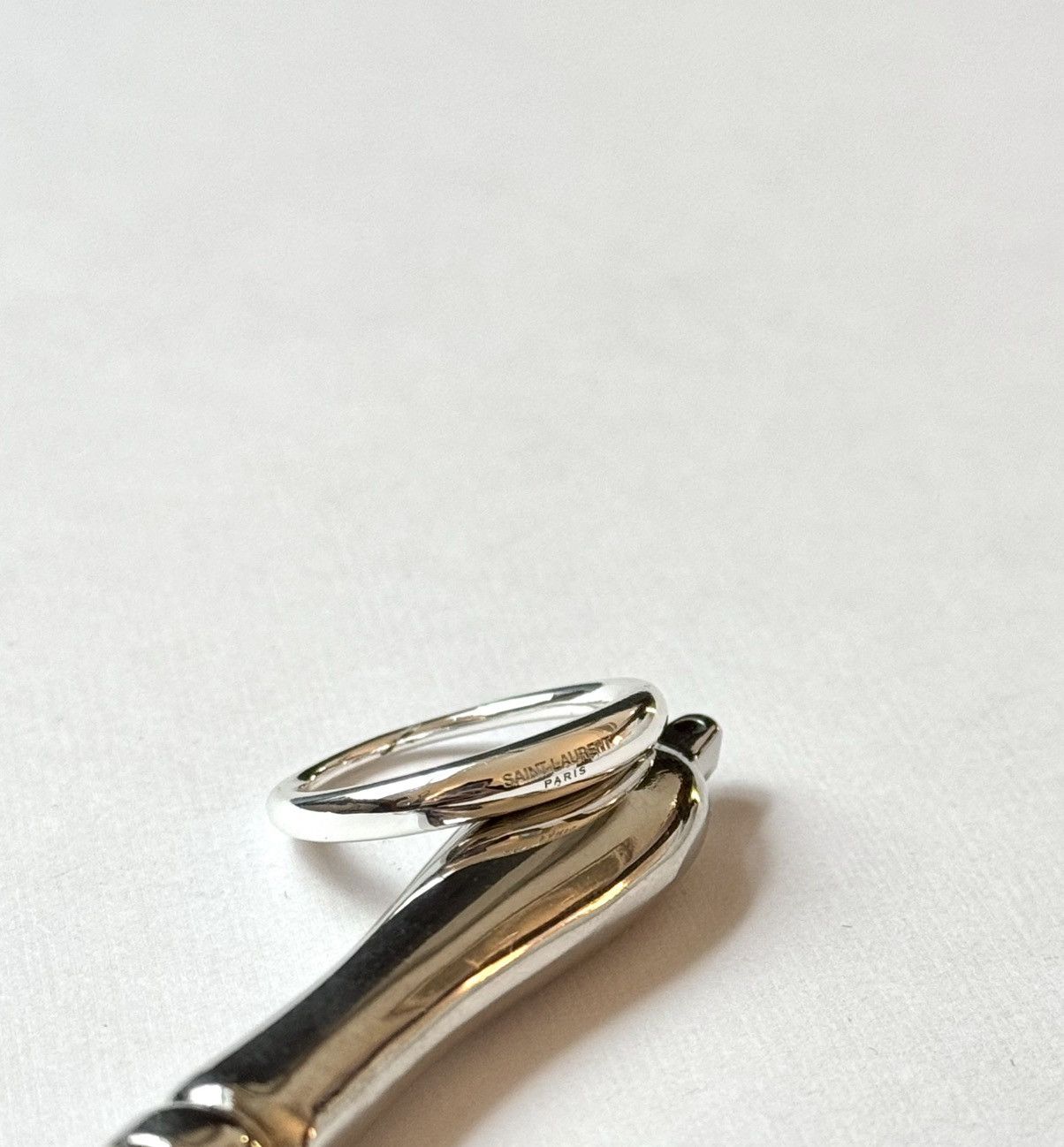 Saint Laurent Paris Saint Laurent Paris Silver Plated Ring Size 9 Size ONE SIZE - 5 Thumbnail