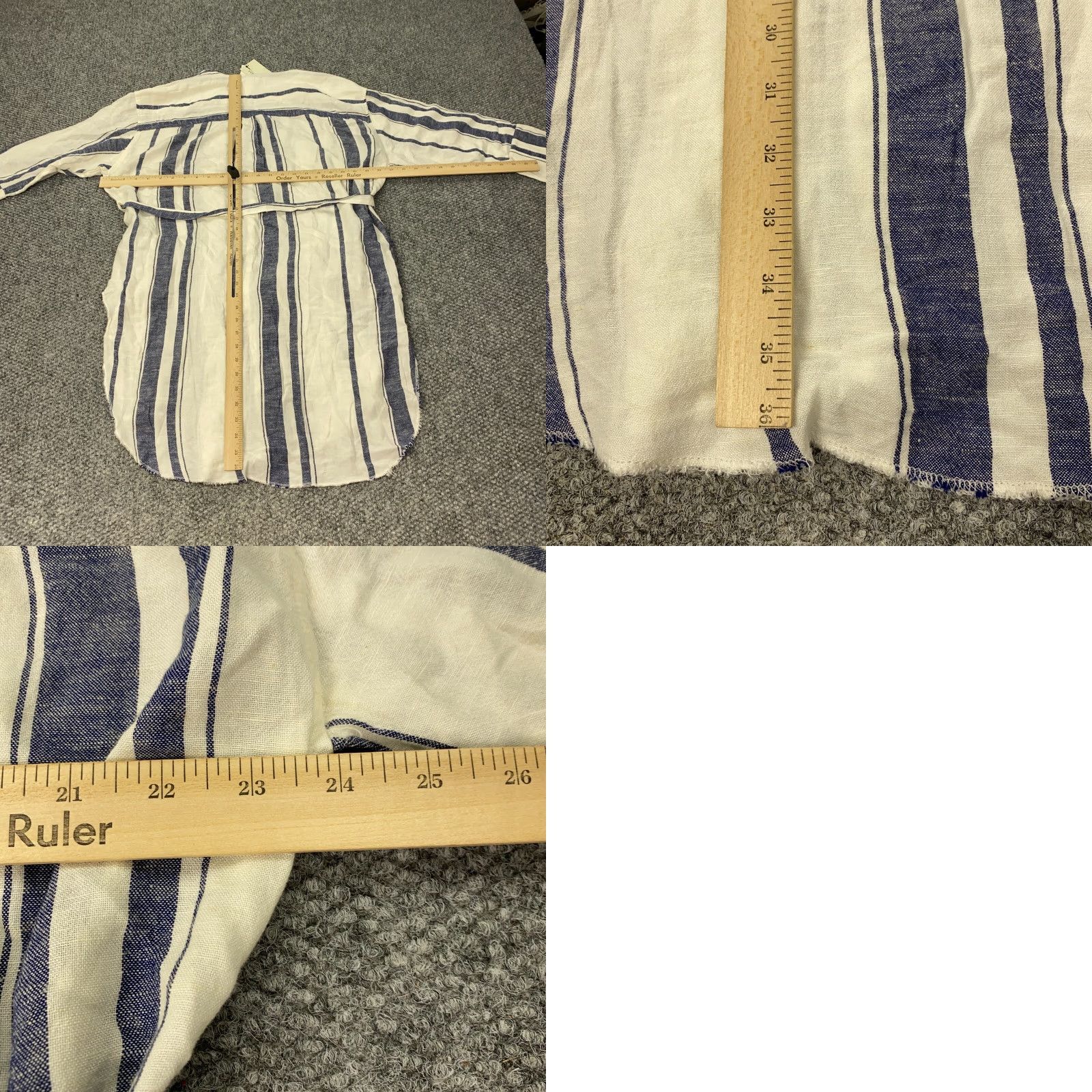Vintage Paparazzi Jacket Cover-Up Womens XL White Linen-Blend Wide Stripe Tie NWT Size XL / US 12-14 / IT 48-50 - 8 Thumbnail