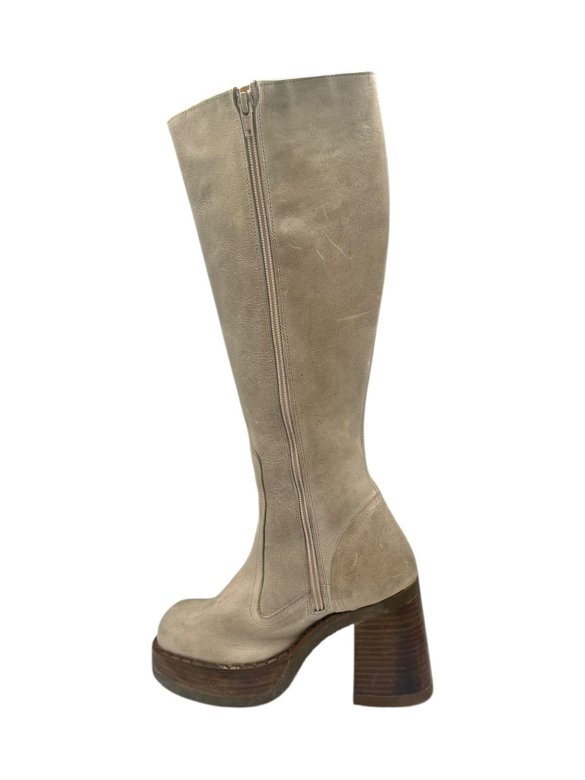 Cowboy Equipment Vintage Destroy beige block platform boots Size 36 Size US 6 / IT 36 - 6 Thumbnail