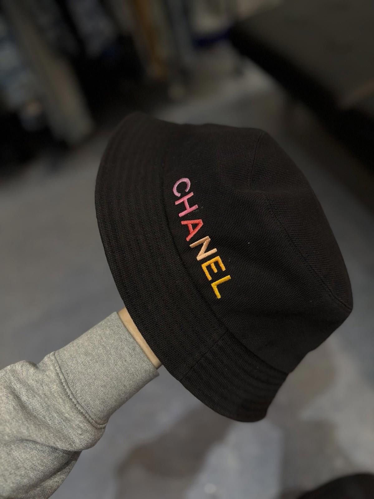 Chanel CHANEL Bucket Hat Cotton Canvas Multicolor CC Logo Size L Size ONE SIZE - 5 Thumbnail