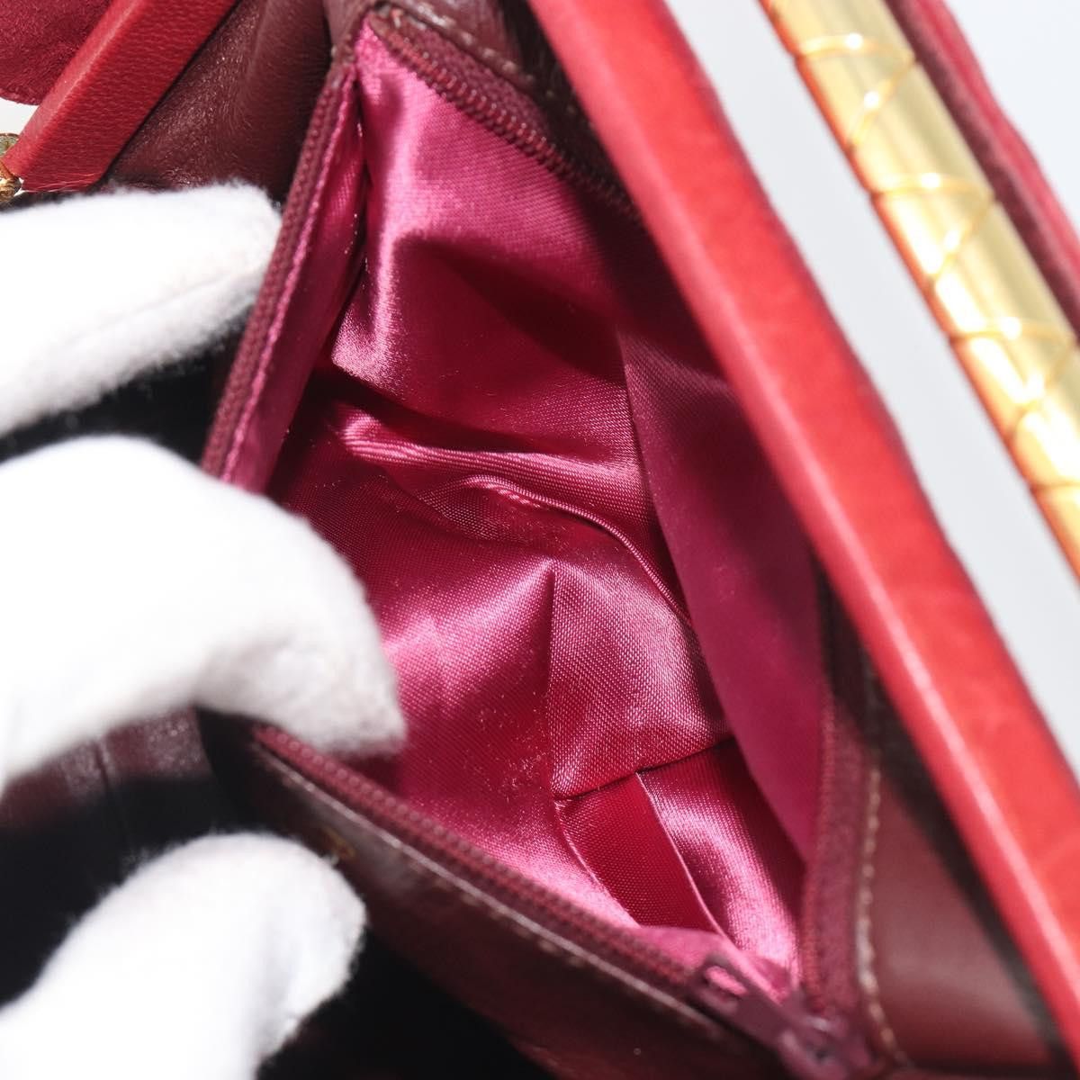 Chanel CHANEL Matelasse Hand Bag Suede Red Gold CC Auth 197450A - Size ONE SIZE - 11 Thumbnail
