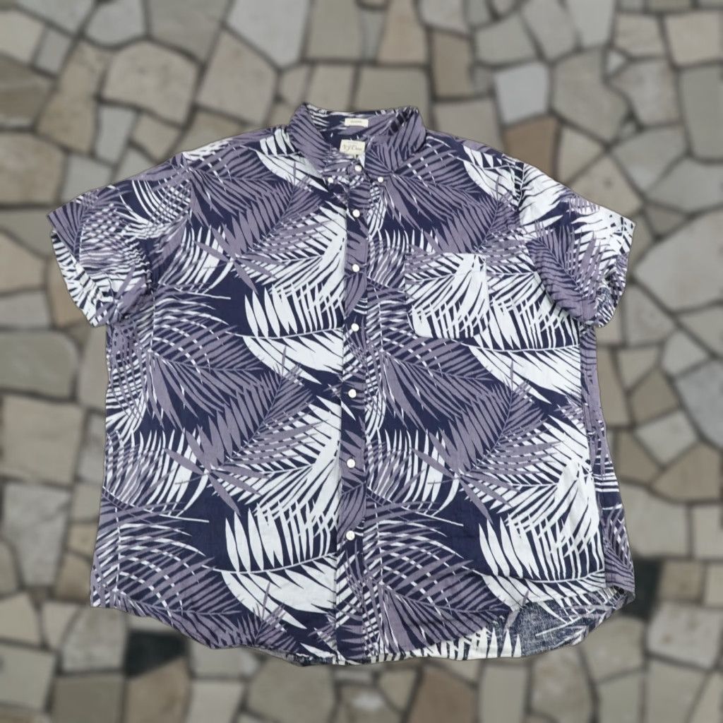 J.Crew VINTAGE J.CREW Men’s Short Sleeve Linen Button-Up Shirt 2XL Blue Palm Leaves Hawaiian Classic Size US XXL / EU 58 / 5 - 1 Thumbnail