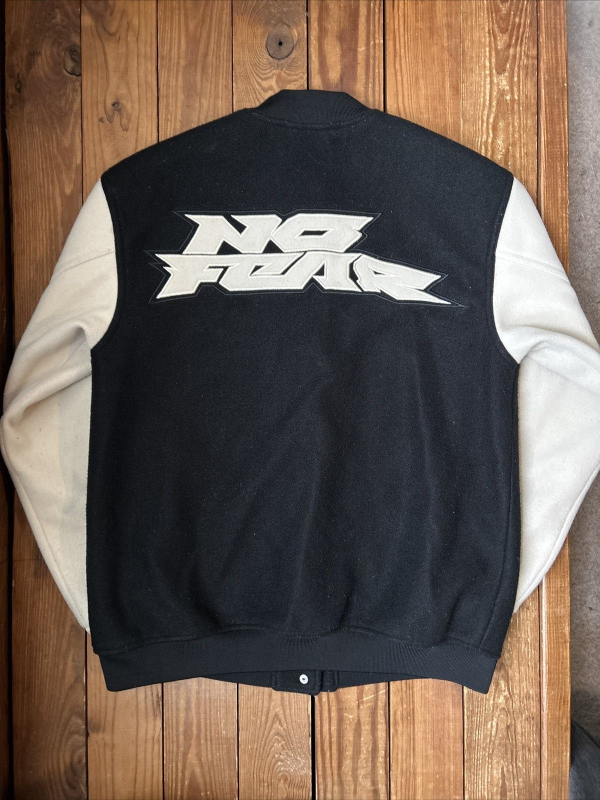 No Fear x H&M Oversized Black Varsity Bomber Jacket