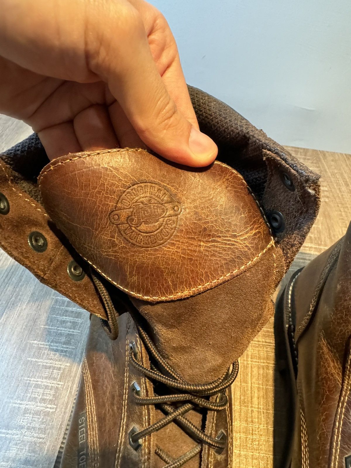 Justin Boots Justin Original Work Boots 8” Pulley Steel Toe Men's Sz 13 Size US 13 / EU 46 - 7 Thumbnail
