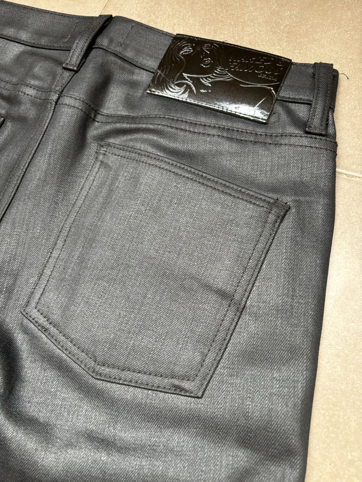 Naked & Famous Naked & Famous Denim - Black Waxed Jeans Size US 31 - 14 Thumbnail