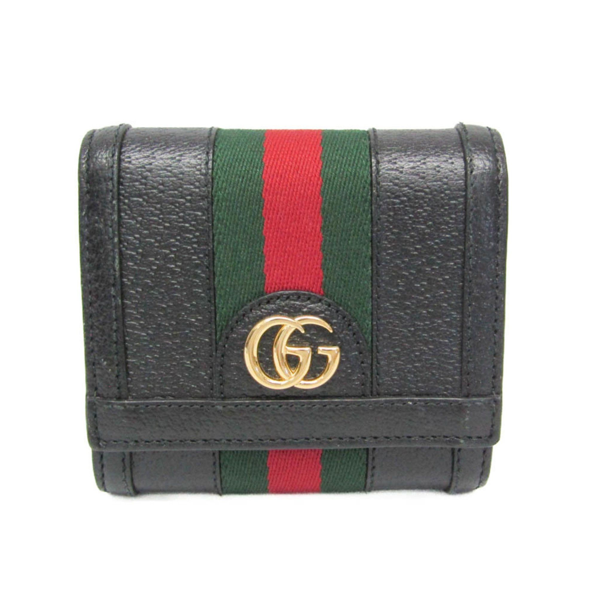 Gucci Gucci Ophidia Sherry Line Double G 719887 Men,Women Leather Wallet (bi-fold) Black Size ONE SIZE - 1 Thumbnail