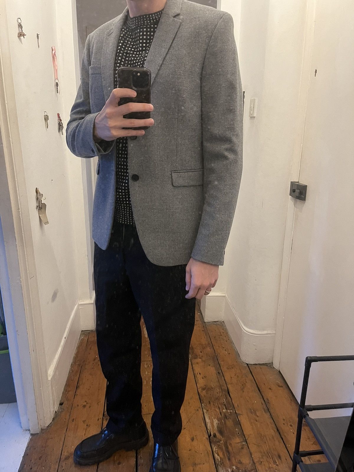 Acne Studios Acne Grey Flannel Blazer Aron Size 50R - 2 Thumbnail