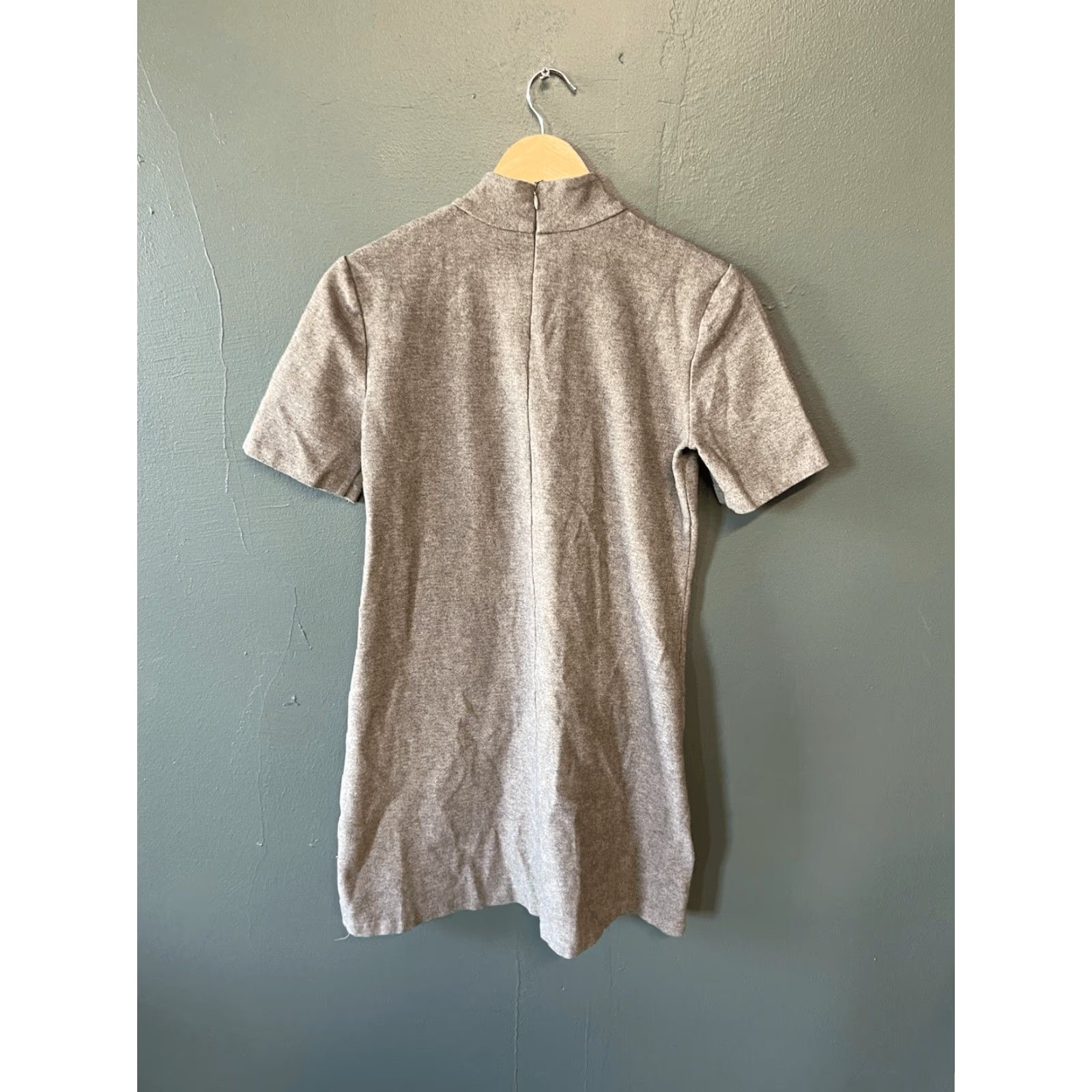 Zara Zara Shirt Dress Brown Knit Short Sleeve Mock Neck Size M Women Size M / US 6-8 / IT 42-44 - 2 Thumbnail