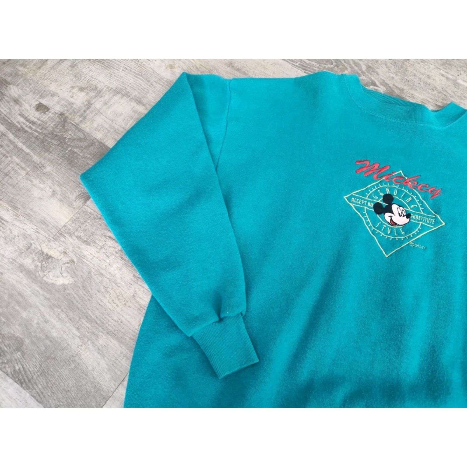 Mickey Unlimited Vintage Mickey Unlimited Velva Sheen Disney Mickey Mouse Sweatshirt USA Made M Teal Size US M / EU 48-50 / 2 - 7 Thumbnail