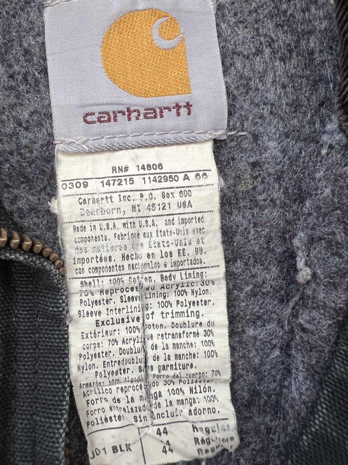 Carhartt Carhatt J01 Black Vintage Detroit Blanket Work Jacket 44 Size US M / EU 48-50 / 2 - 3 Thumbnail