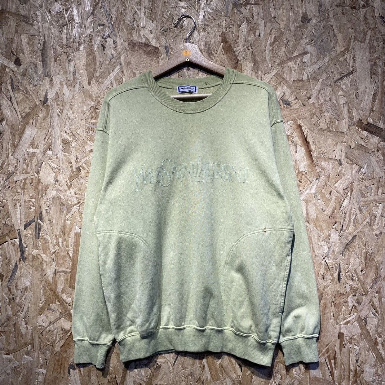 Designer × Yves Saint Laurent Yves Saint Lauren YSL Pocket Sweatshirt Size US L / EU 52-54 / 3 - 1 Thumbnail