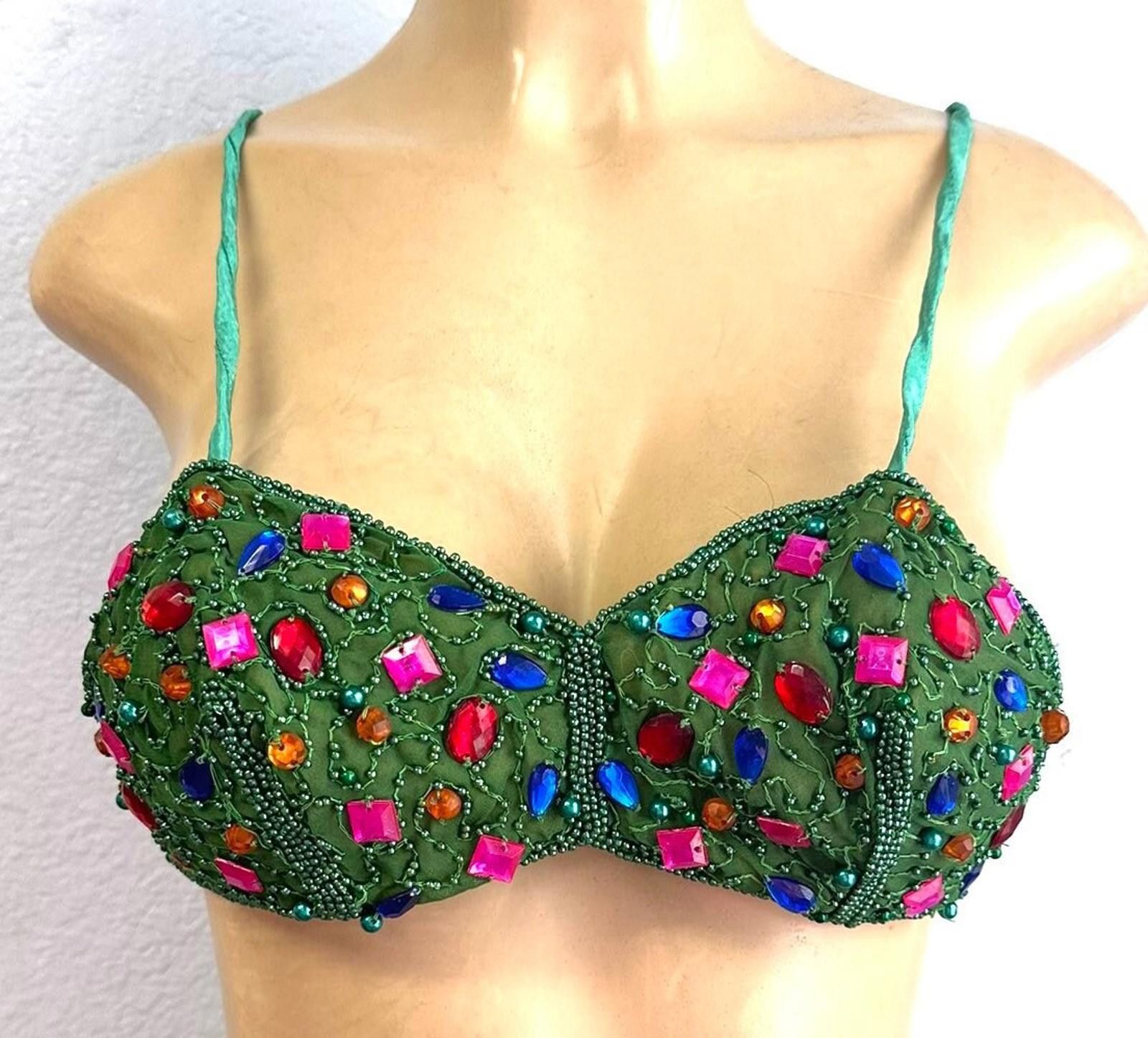 USA Olympics Sequin Bra Green with Beads size S only Size ONE SIZE - 1 Preview