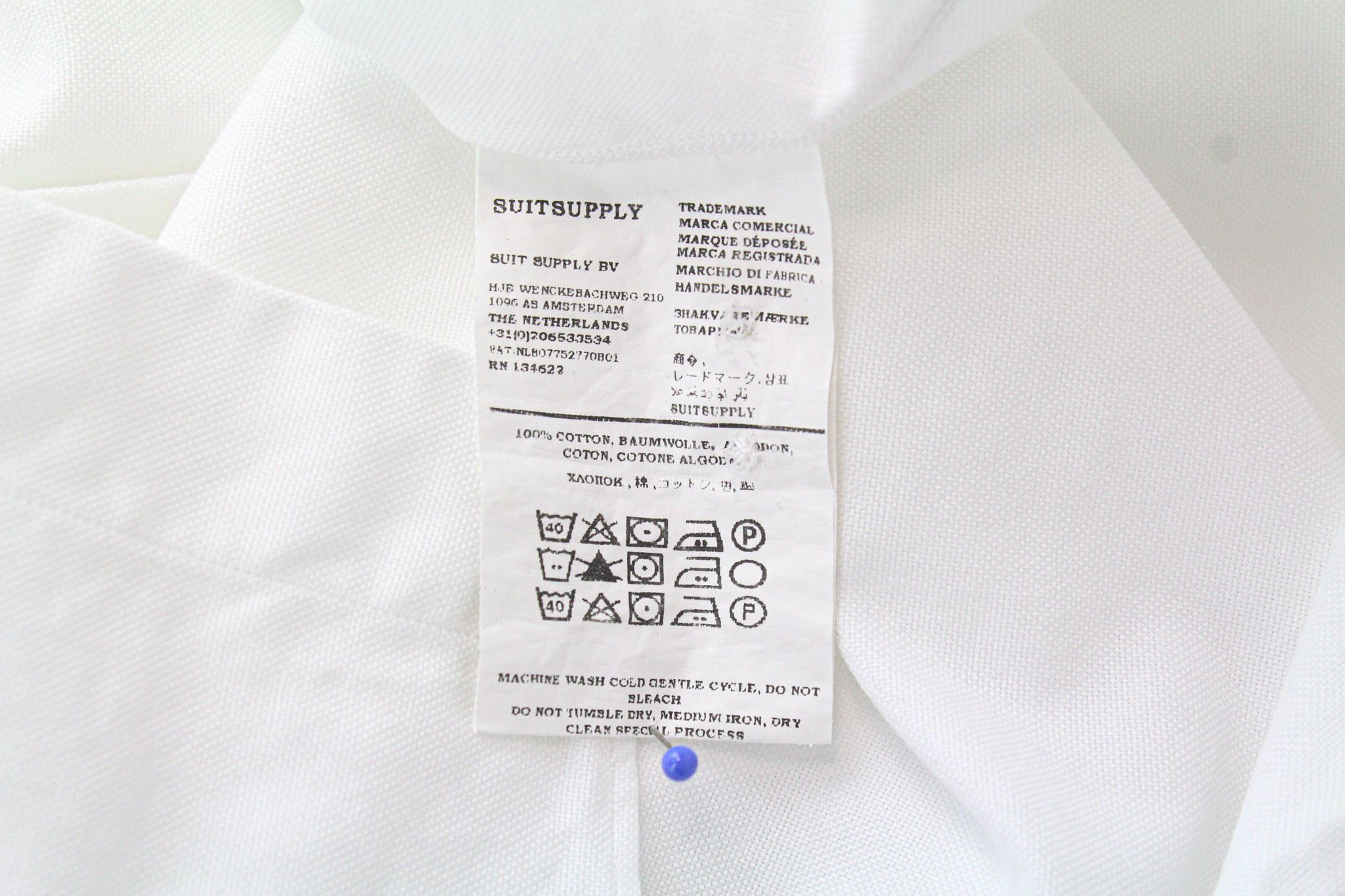 Suitsupply ~M Slim White Cotton Twill 72150 Size US M / EU 48-50 / 2 - 5 Thumbnail