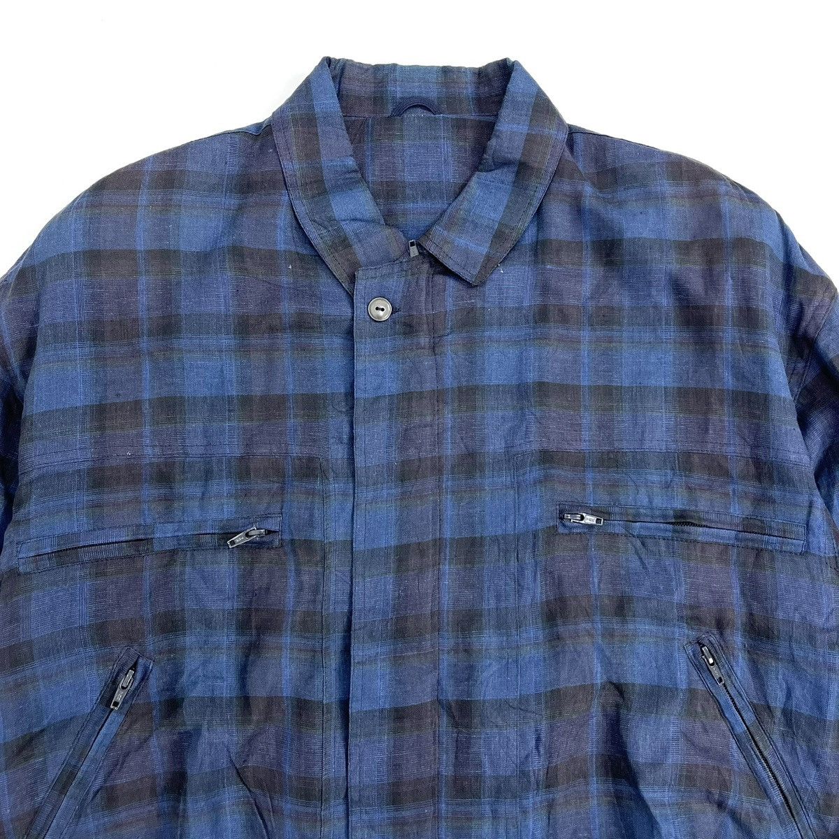 Givenchy 90s Vintage Givenchy Plaid Work Jacket Italian Designer Size US L / EU 52-54 / 3 - 3 Thumbnail
