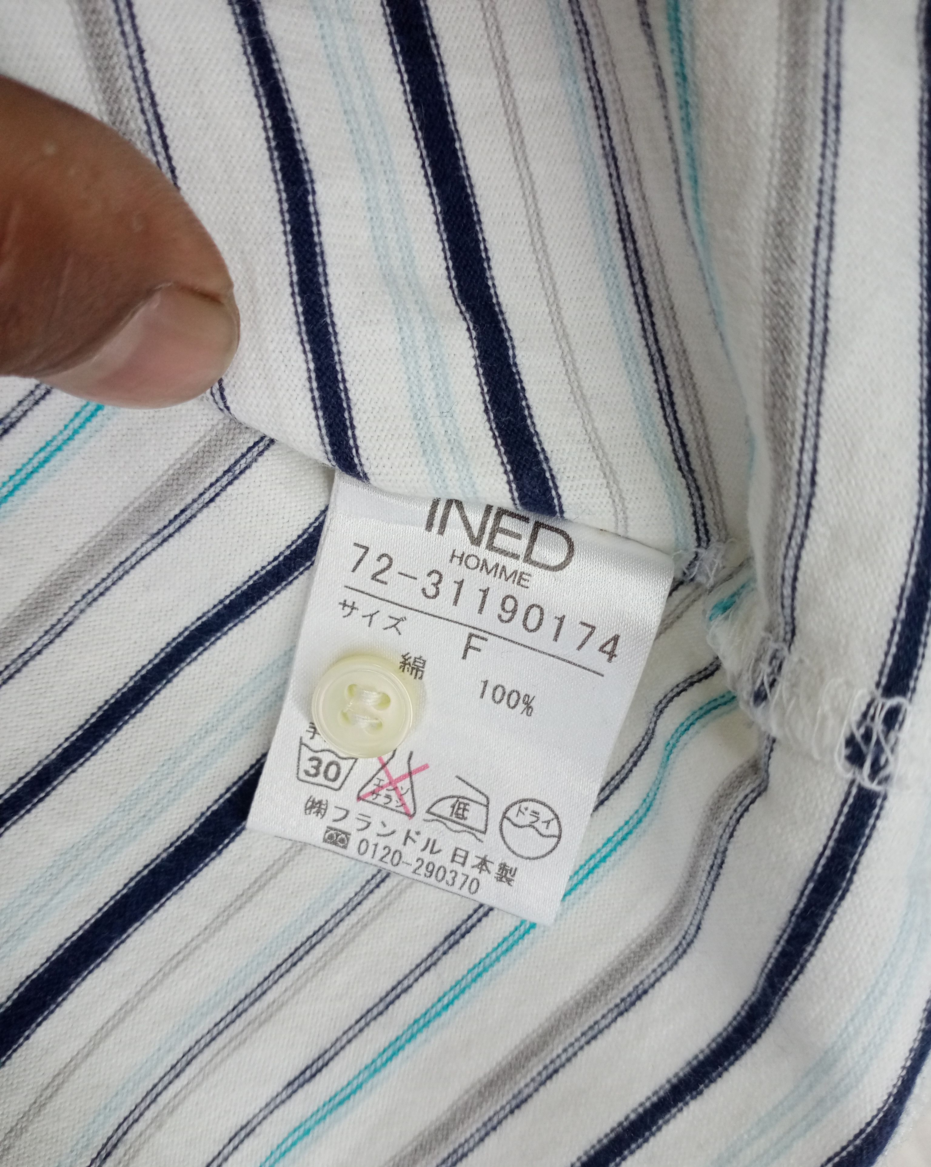 Vintage × Yohji Yamamoto Vintage Ined Homme Issey Miyake Striped Tshirt Size US M / EU 48-50 / 2 - 7 Thumbnail