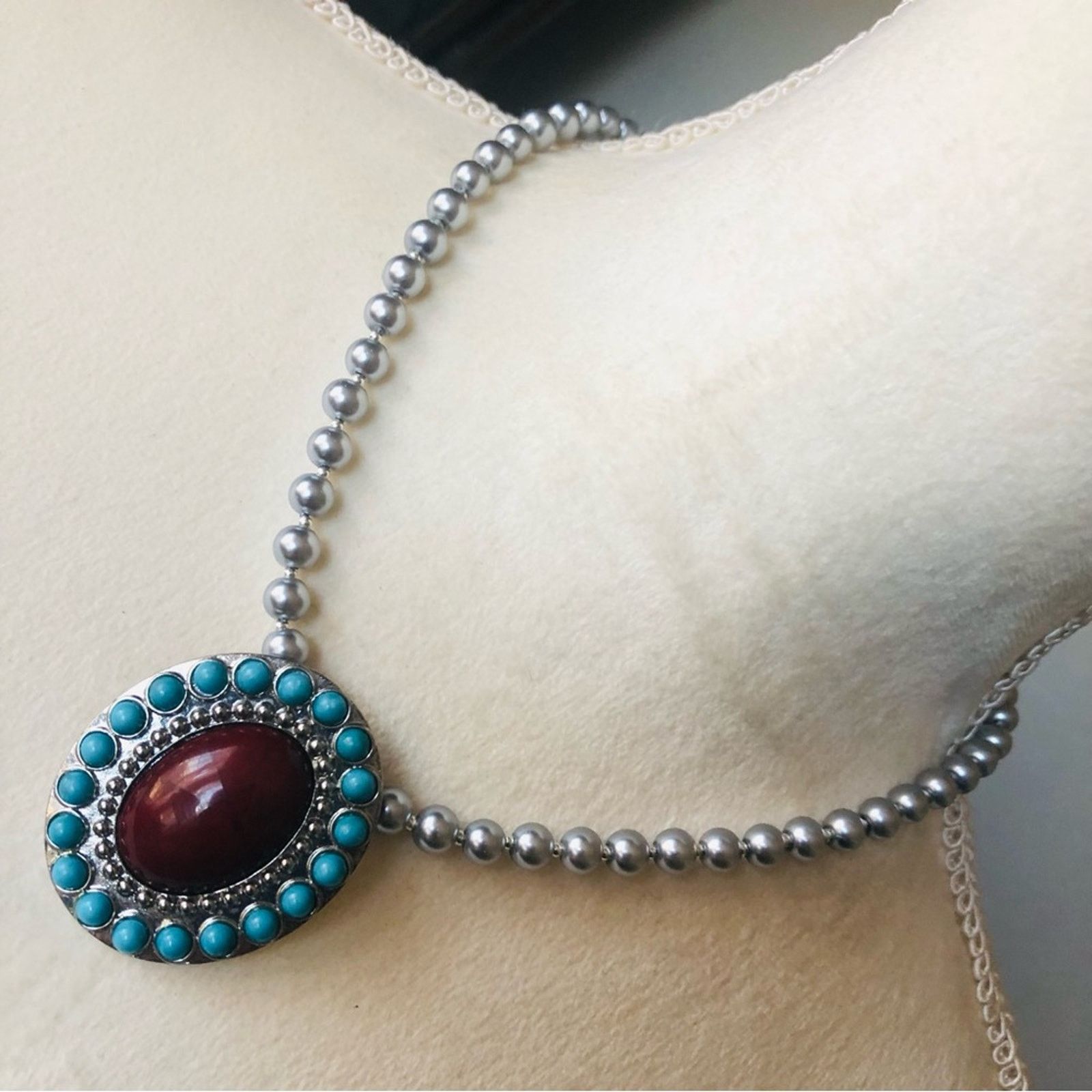 Handmade Handcrafted repurpose vintage southwest Pearl necklace Size ONE SIZE - 1 Thumbnail