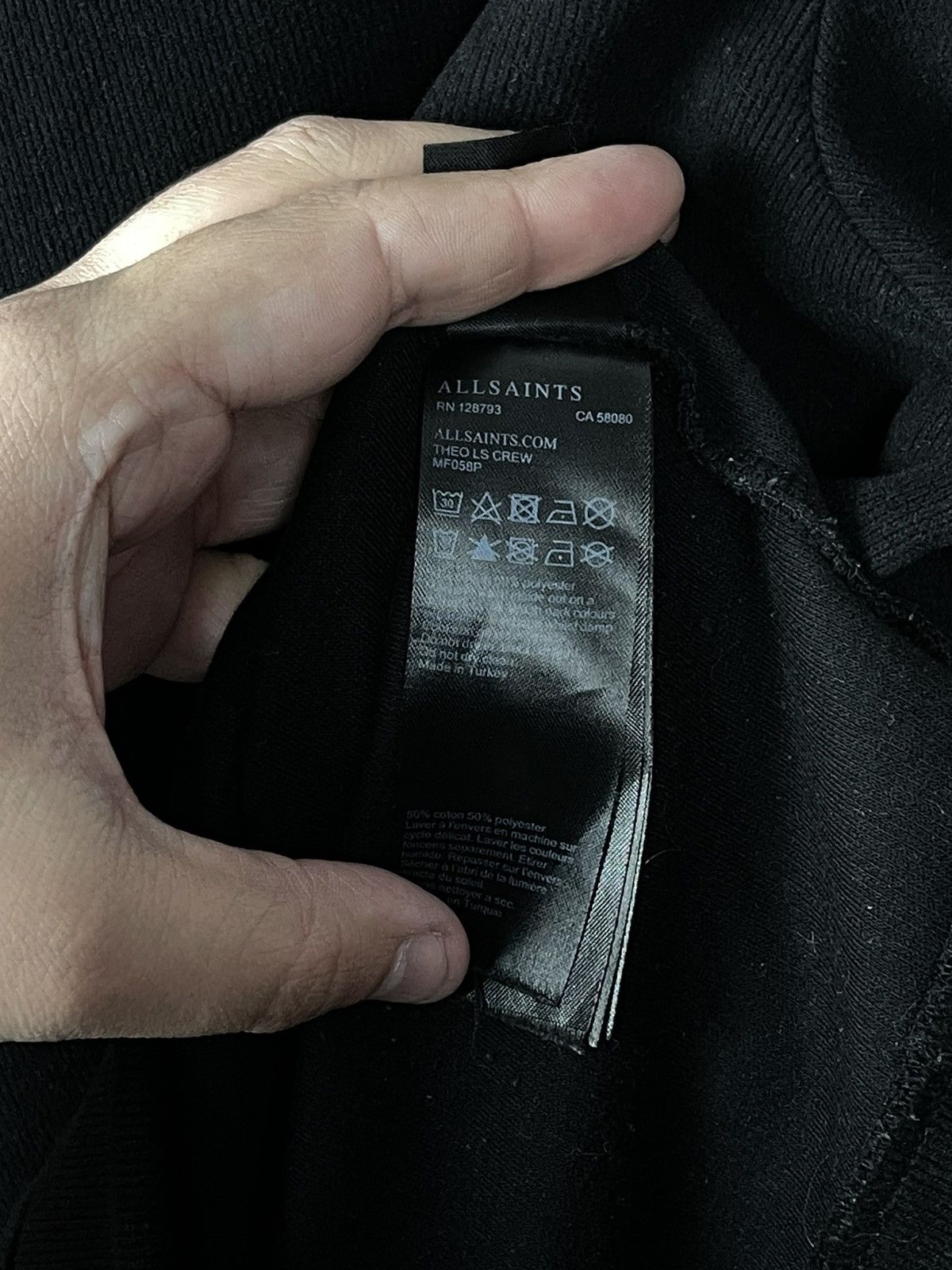 Allsaints All Saints Theo LS Crew Black Sweatshirt Men’s Size S Size US S / EU 44-46 / 1 - 9 Thumbnail