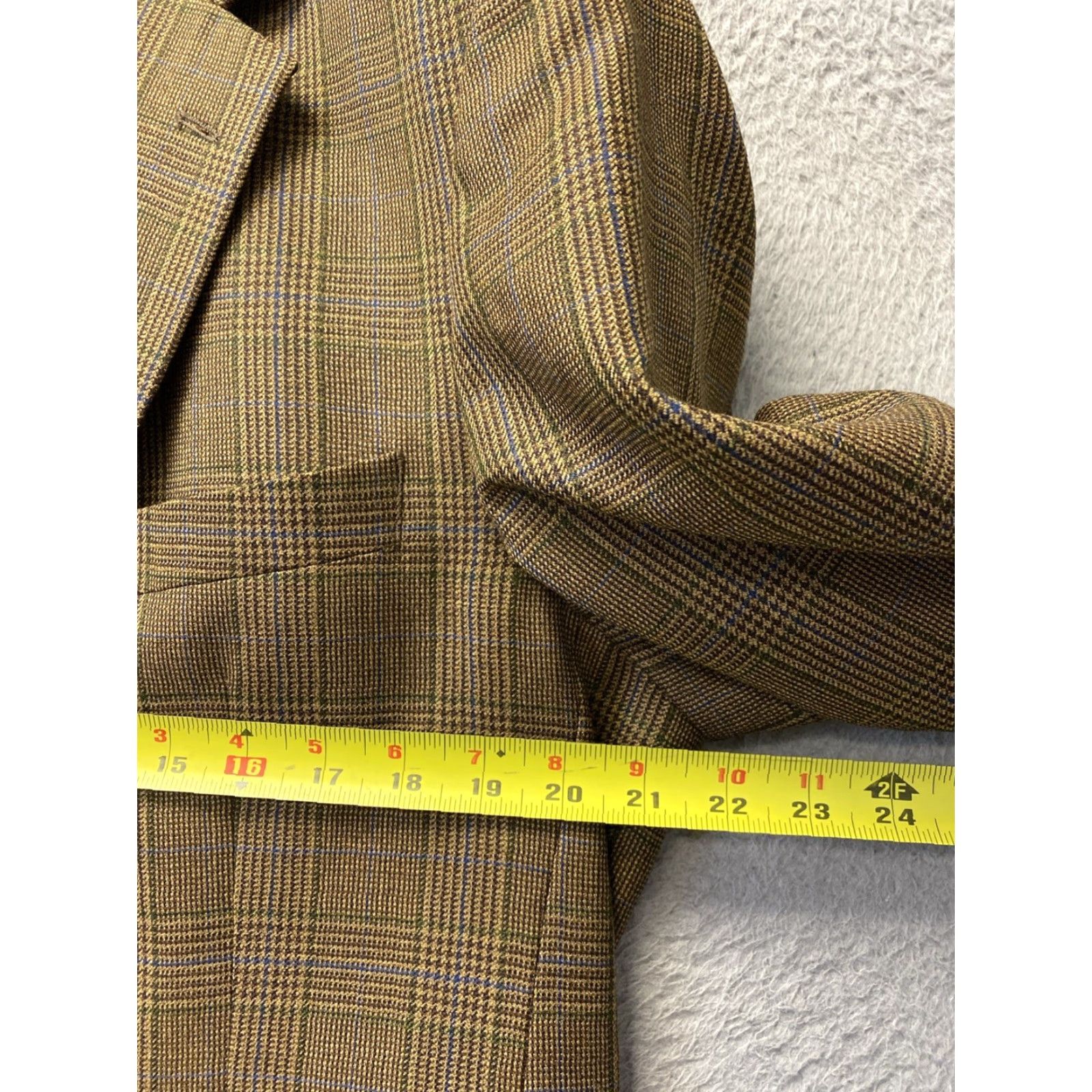 Brooks Brothers BROOKS BROTHERS 346 Blazer Jacket Glen Plaid Brown Wool 42R Mens Size 42R - 7 Thumbnail