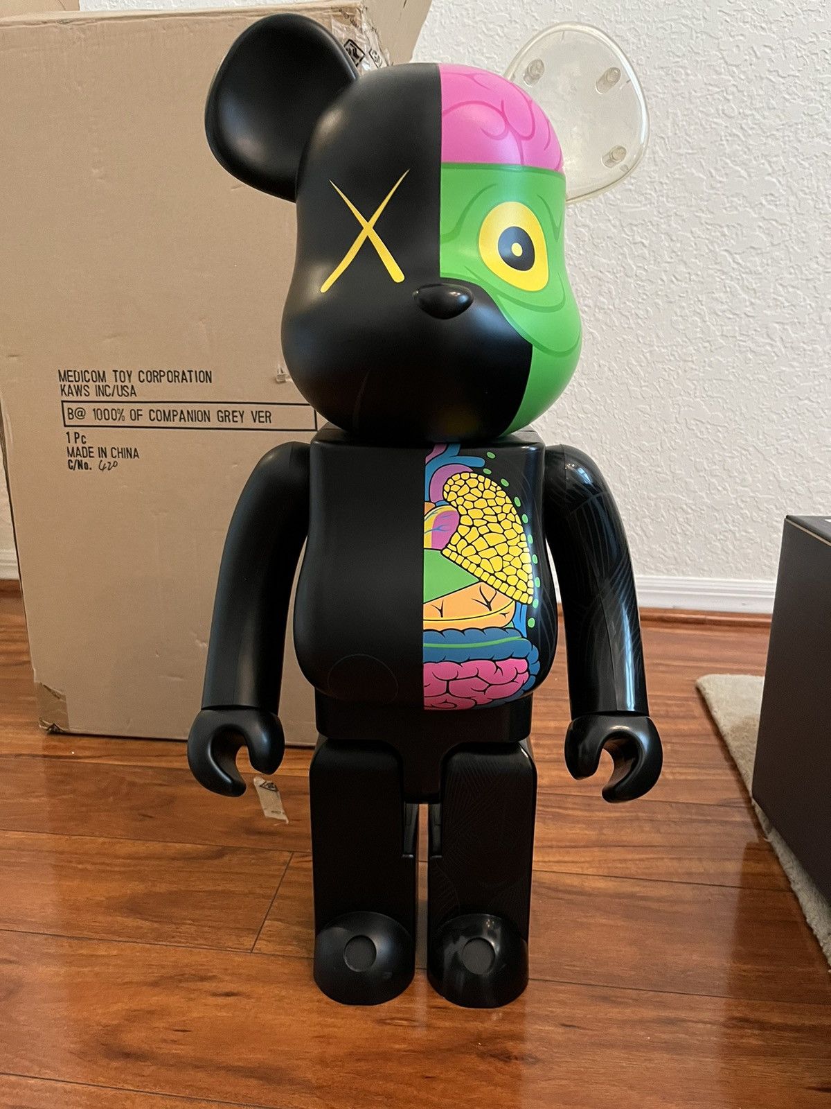 Kaws x Medicom Bearbrick Original Fake 1000% Companion Black