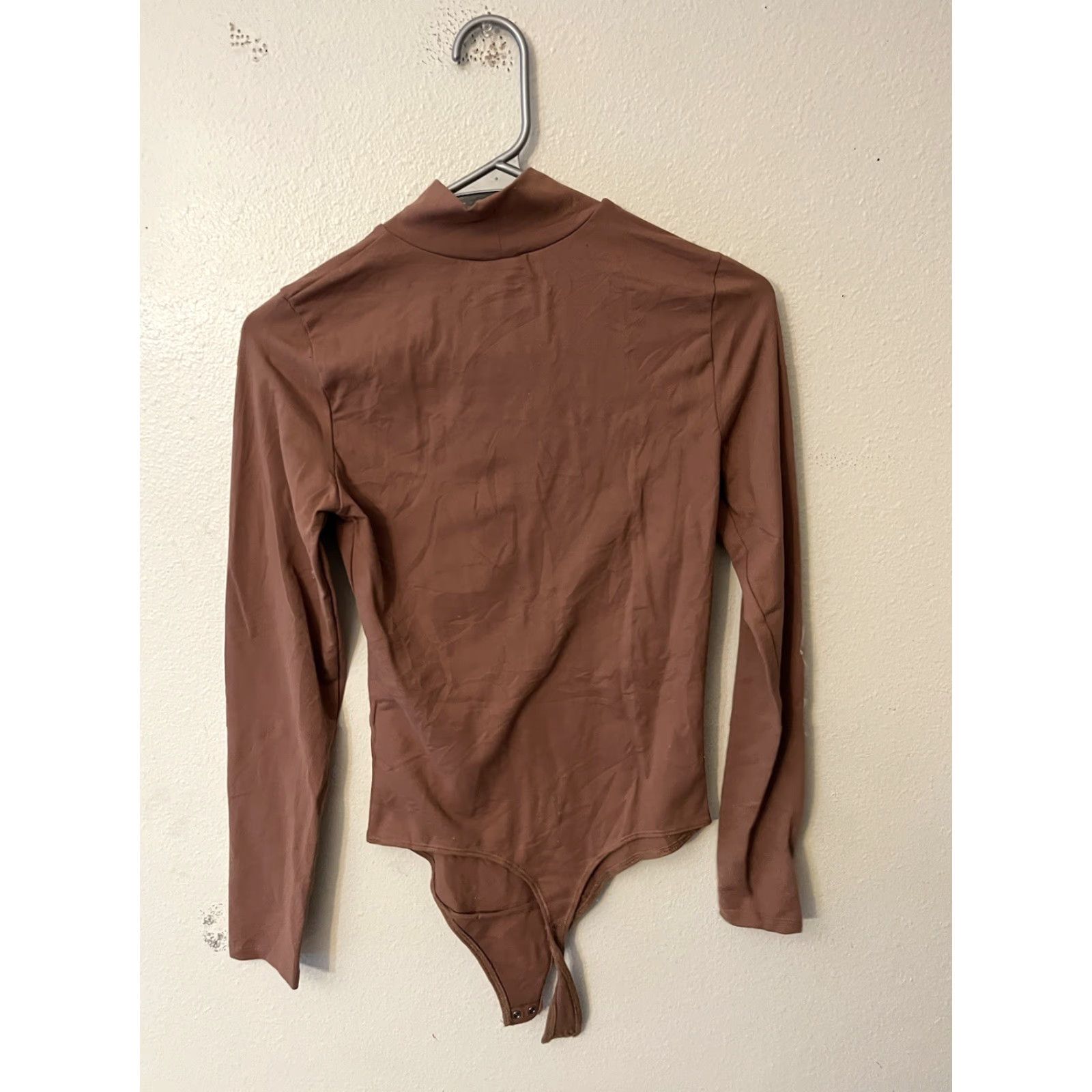 Abercrombie & Fitch Abercrombie & Fitch Soft A&F Collection Bodysuit Long Sleeve Brown S Mock Neck Shirt Women Size S / US 4 / IT 40 - 3 Thumbnail