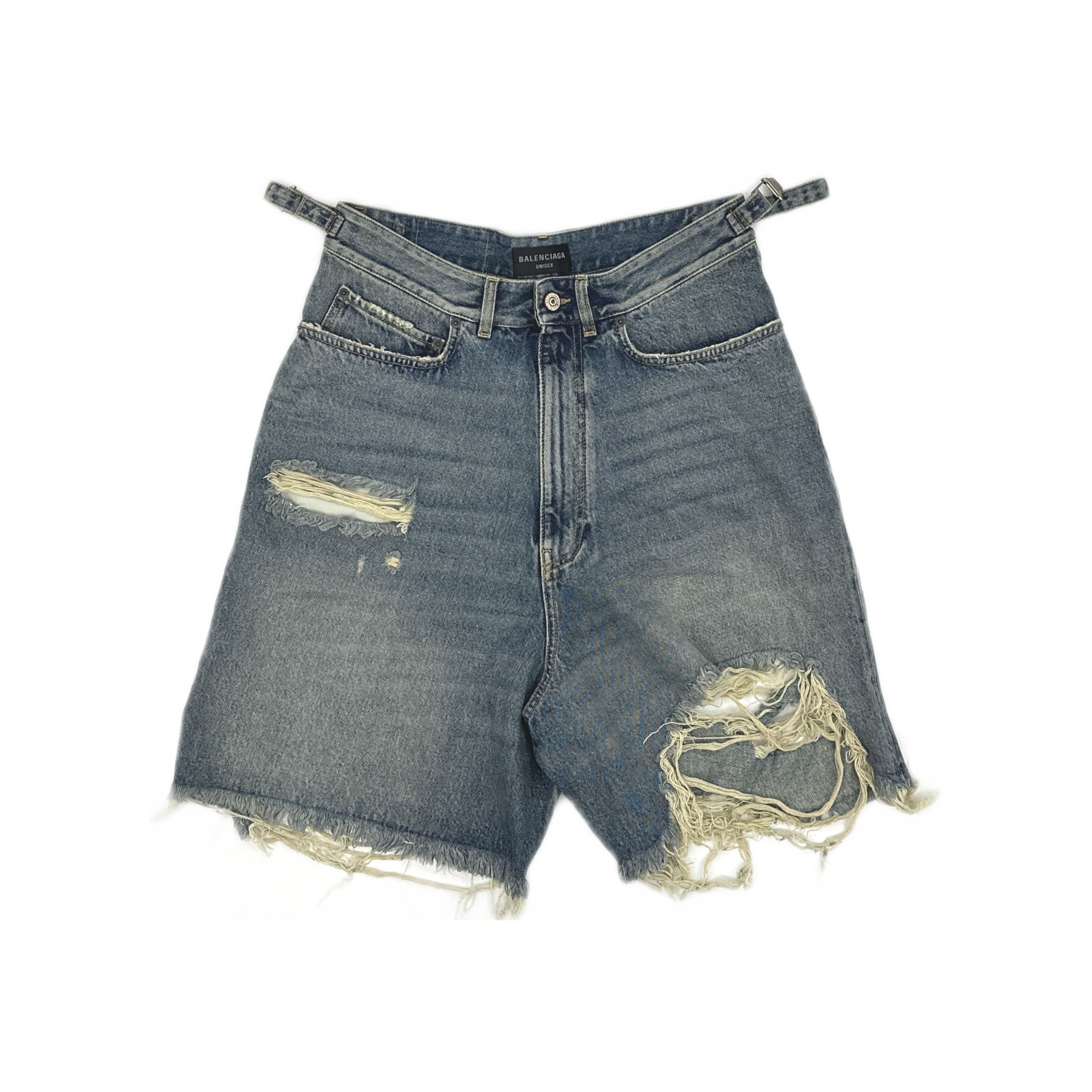 Balenciaga Balenciaga Distressed Denim Shorts Size S Size US 30 / EU 46 - 1 Thumbnail