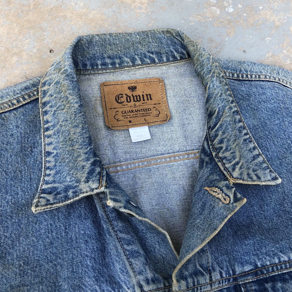 Edwin Vintage Edwin Men’s Embellished Denim Trucker Jacket Size US XXL / EU 58 / 5 - 15 Thumbnail