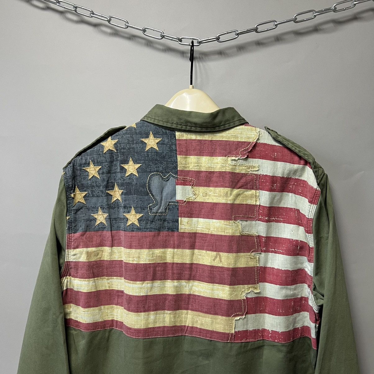 Denim & Supply Ralph Lauren Ralph Lauren Flag-Back USA 🇺🇸 Military Shirt Long Sleeve y2k Size US M / EU 48-50 / 2 - 3 Thumbnail