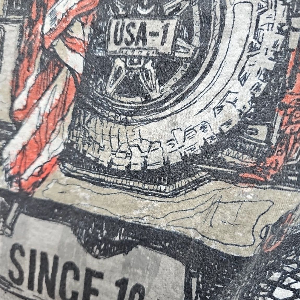Jeep Jeep USA T-shirt Men MD Tee Shirt Back Print Gray Shirt Tee Regular Medium White? Size US M / EU 48-50 / 2 - 3 Thumbnail