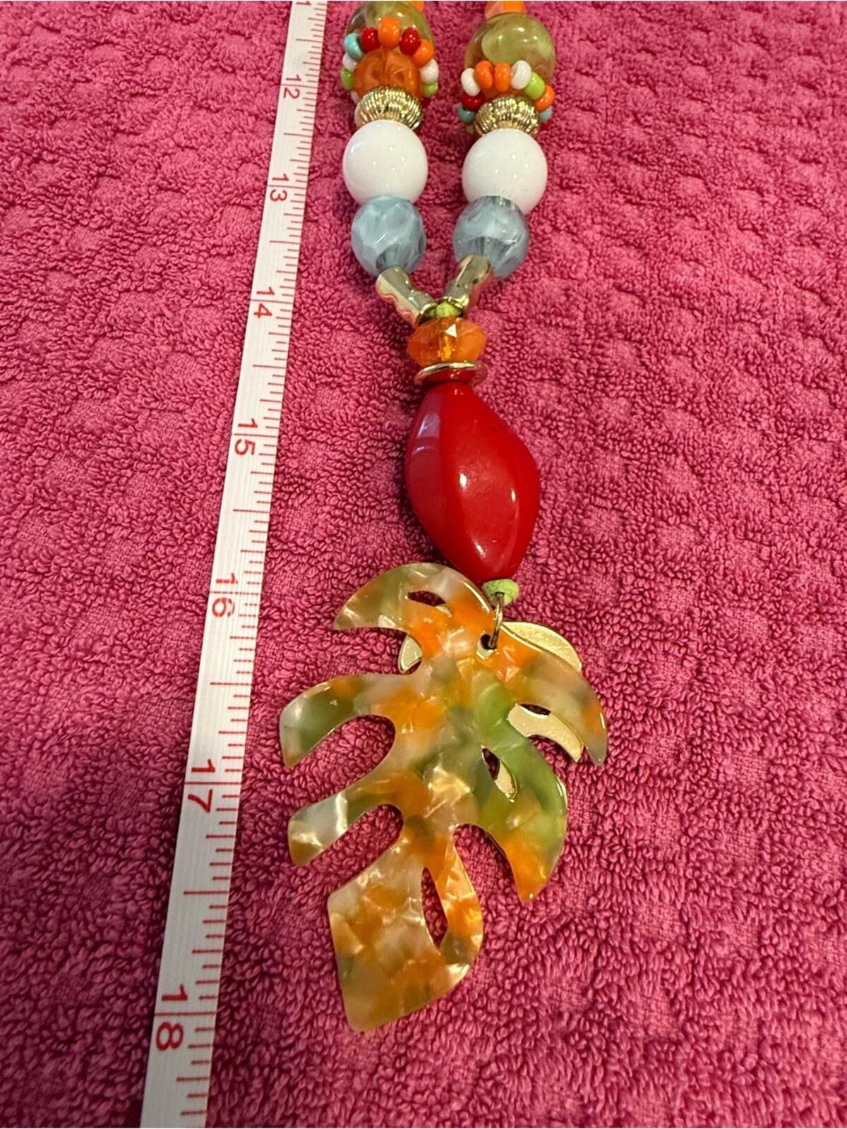 Other Tropical necklace earring set multicolor bead Amber earrings Size ONE SIZE - 8 Thumbnail