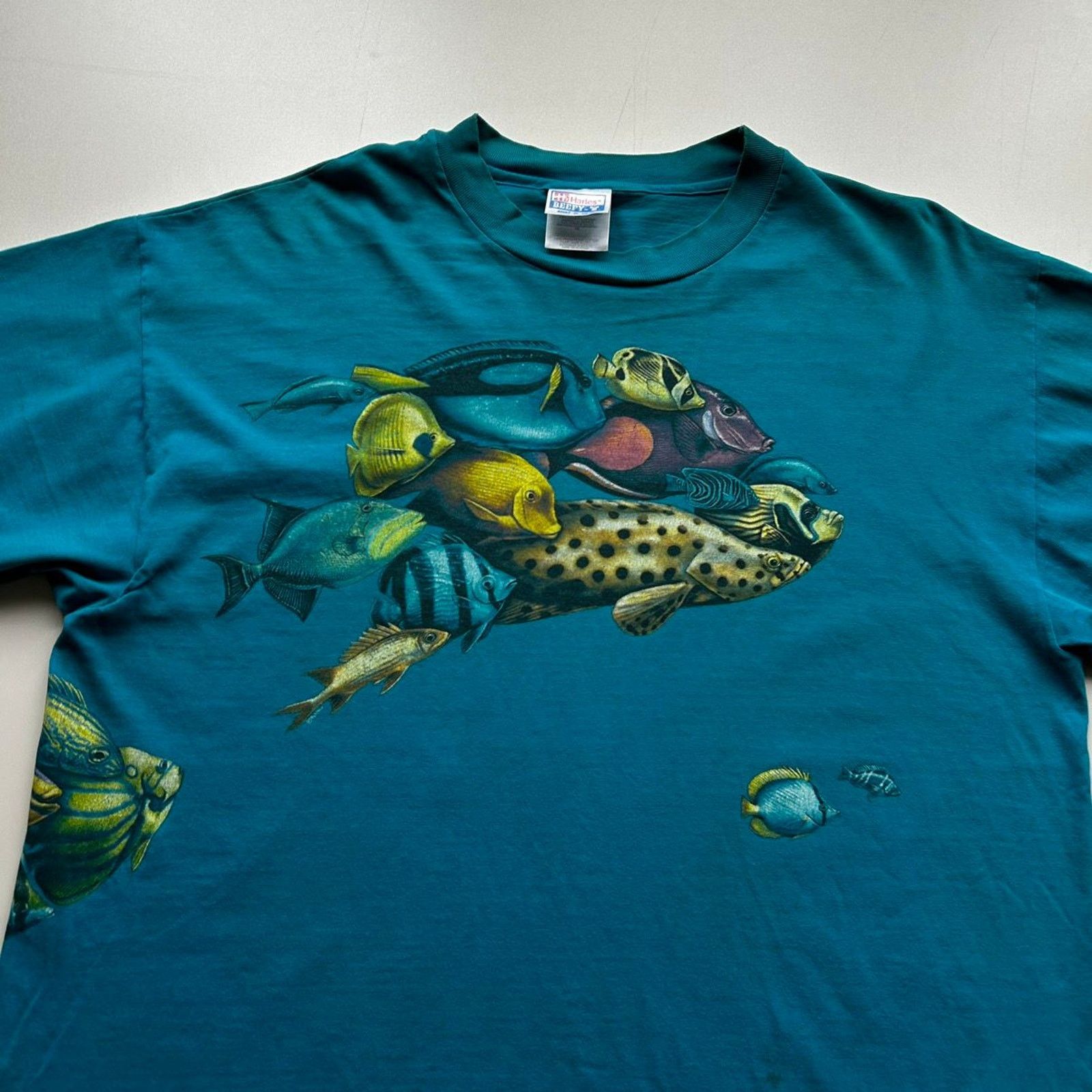Vintage Vintage 90s Ocean Fish Animal Art T Shirt XL Hanes Beefy T Size US XL / EU 56 / 4 - 2 Thumbnail