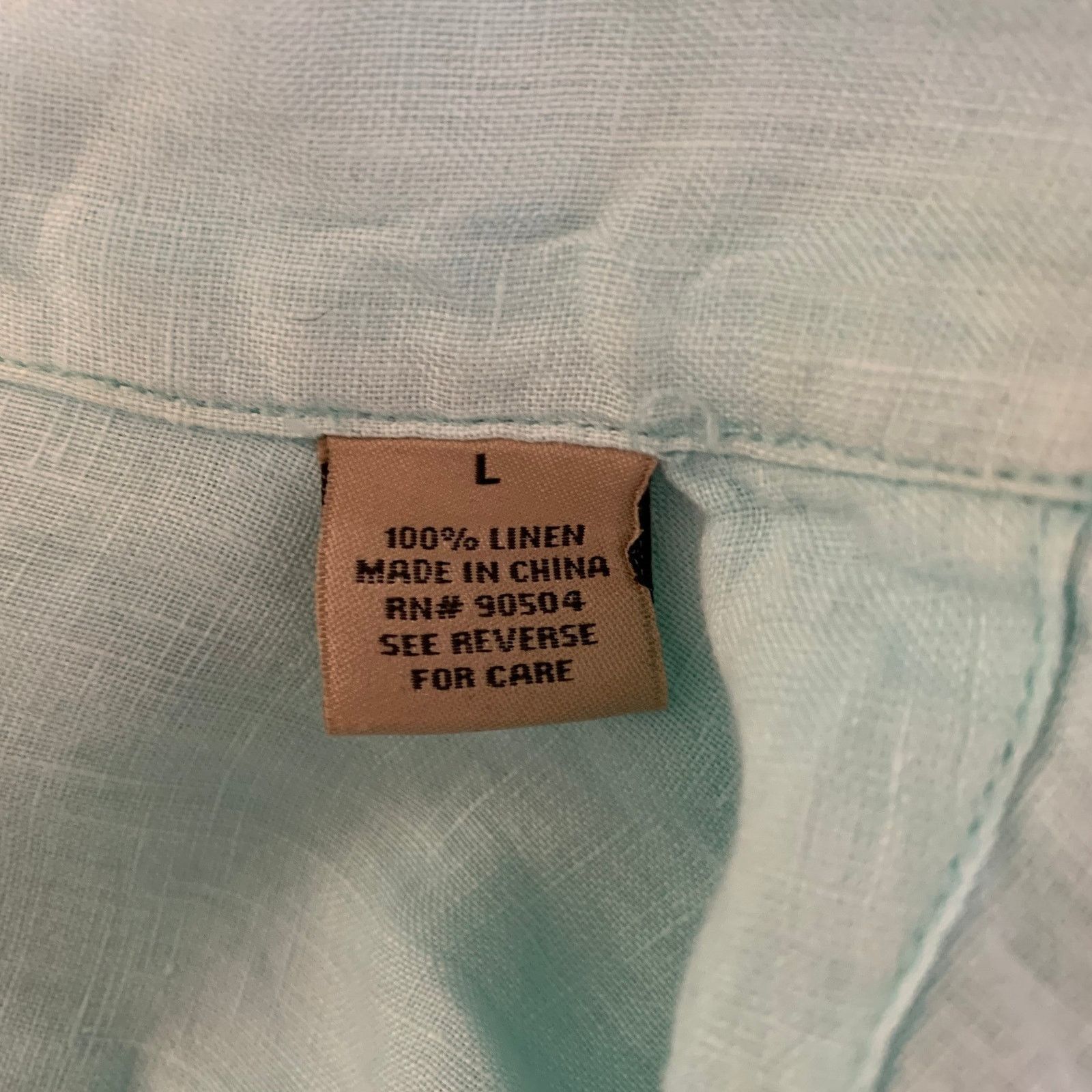Other NATURAL BLUE L Blue Turqoise Heather Linen Long Sleeve Shirt Size US L / EU 52-54 / 3 - 5 Thumbnail