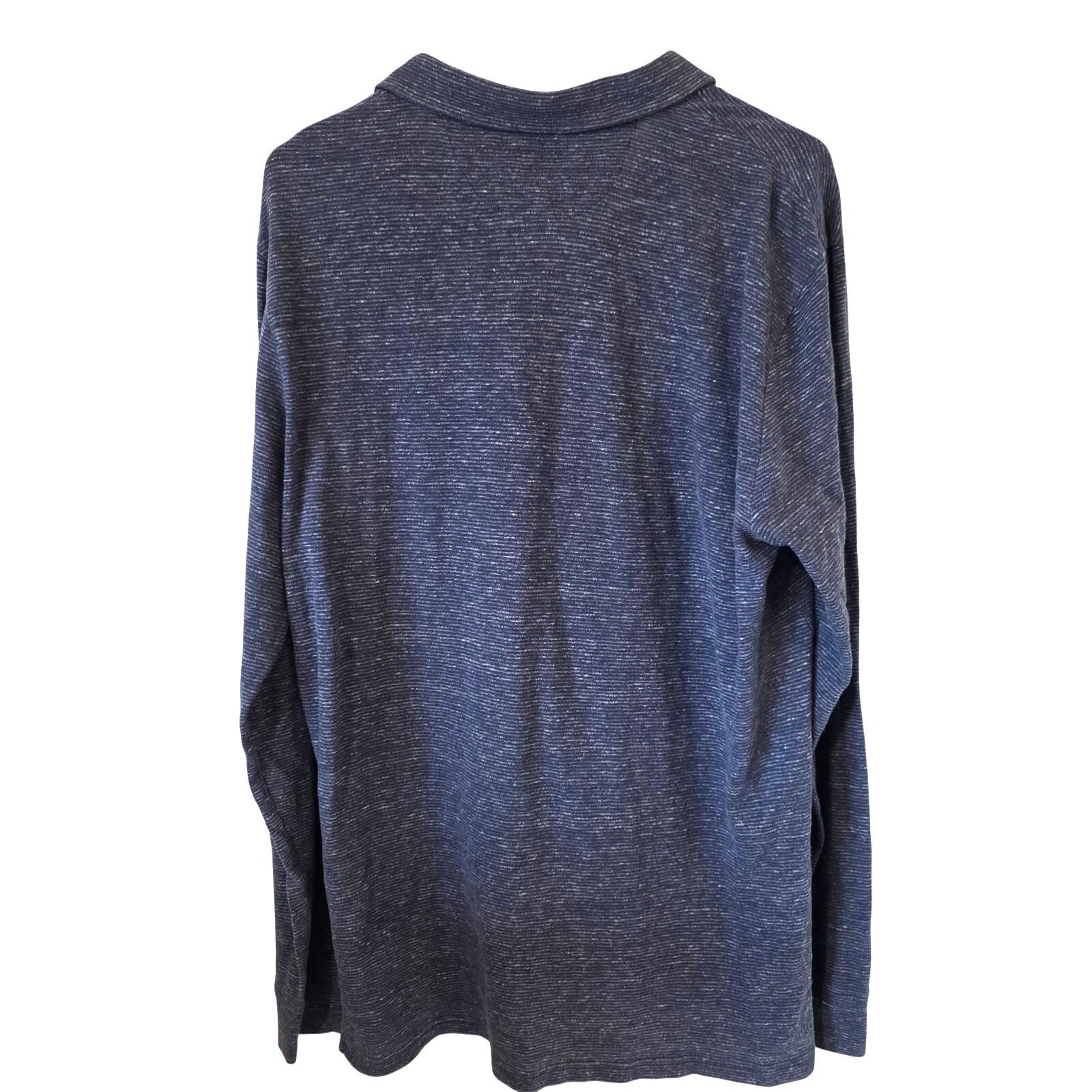 Faherty Faherty Long Sleeve Polo Shirt Size Large Blue Organic Size US L / EU 52-54 / 3 - 2 Thumbnail