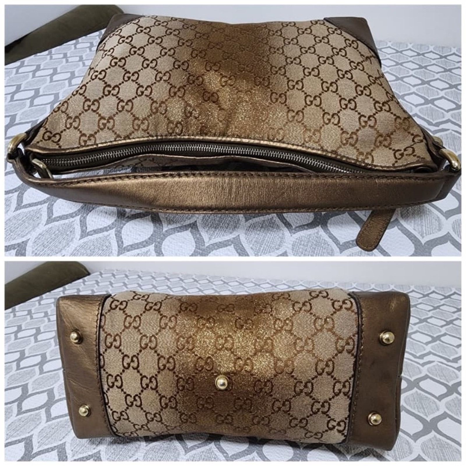 Gucci Authentic Gucci GG Canvas Heart Bit Hobo Bag Brown Size ONE SIZE - 10 Thumbnail