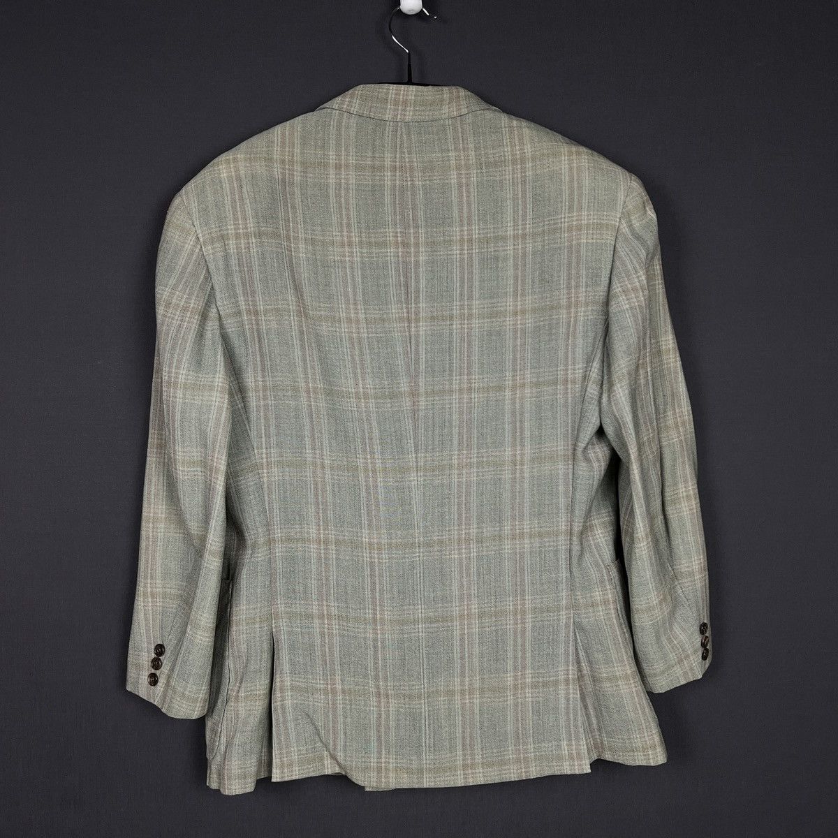 Hermes Vintage Hermès Paris Plaid Double Breasted Laine Blazer M L Size 50S - 7 Thumbnail