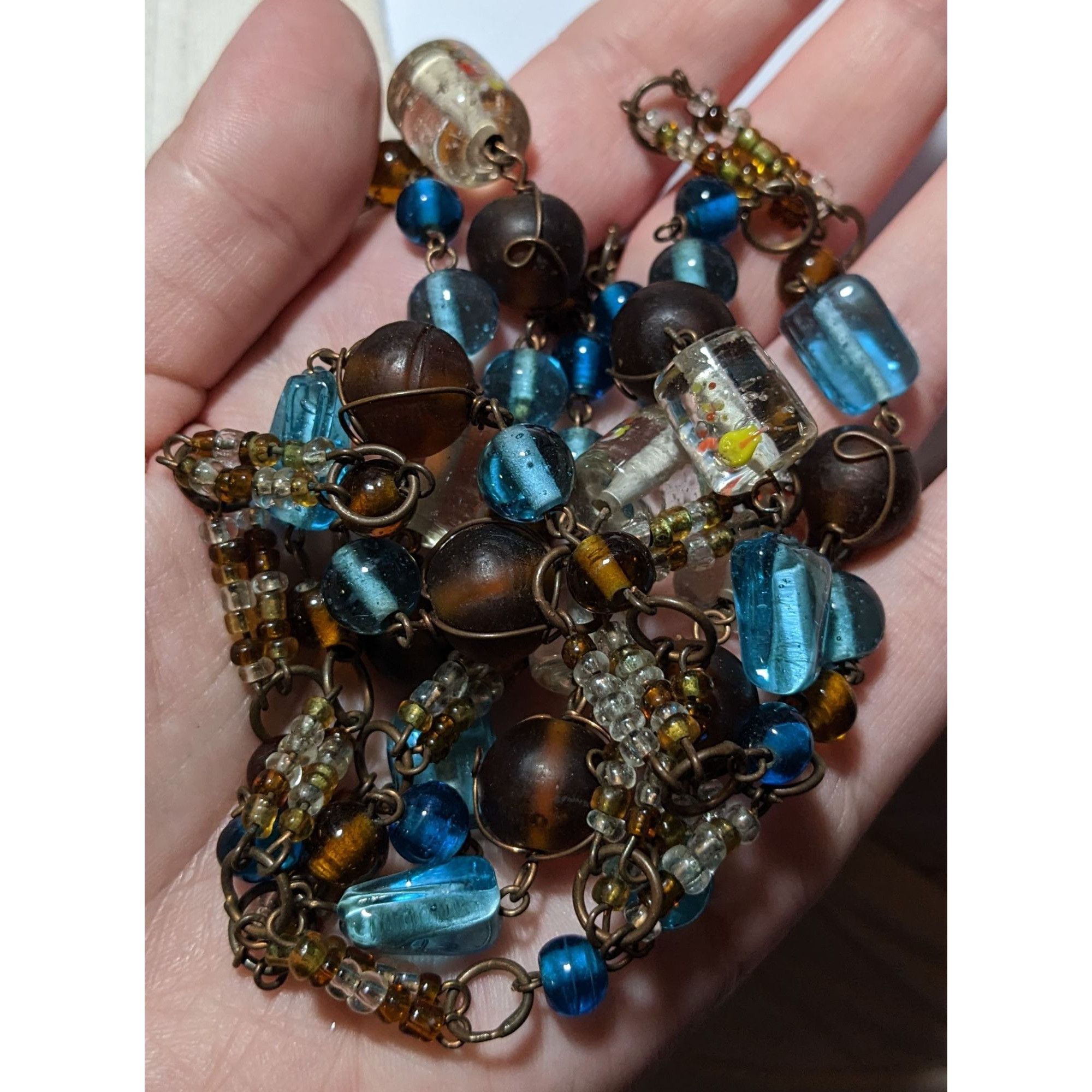 Other Vintage Bohemian Earthy Glass Beaded Necklace Size ONE SIZE - 9 Thumbnail