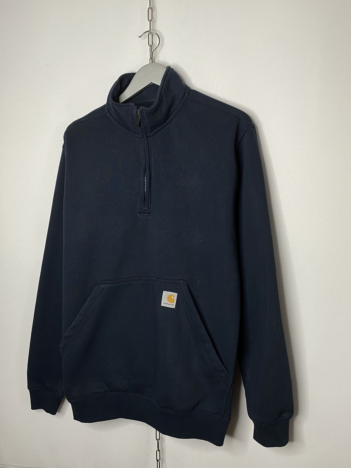 Carhartt 1/3 Zip Sweatshirt Pullover Hoodie Sweater Navy Blue