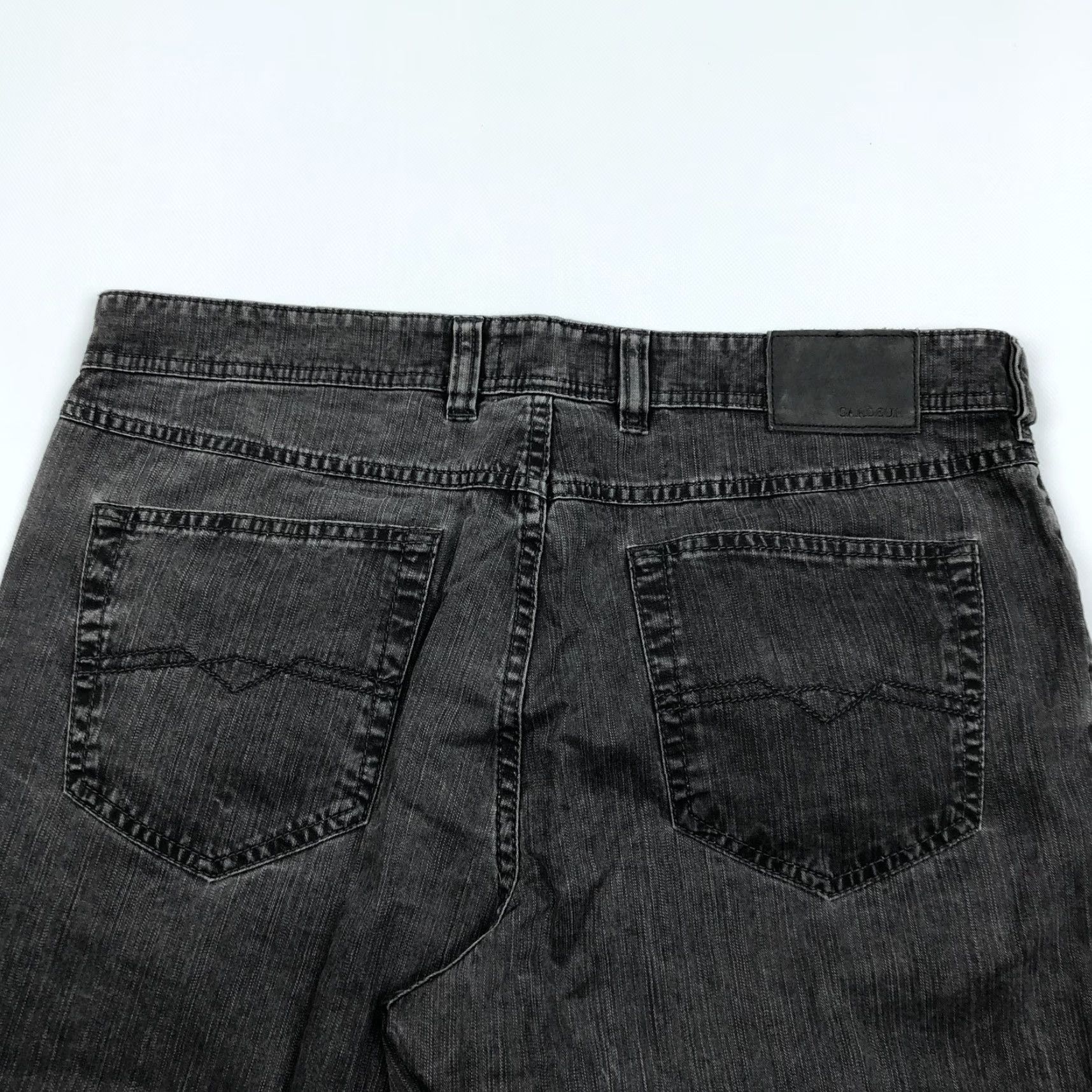 Denime GARDEUR Jeans Men's Black Denim Straight Size 36x32 Mid-Rise Dark Wash Stretch 5-Pocket Size US 36 / EU 52 - 4 Thumbnail