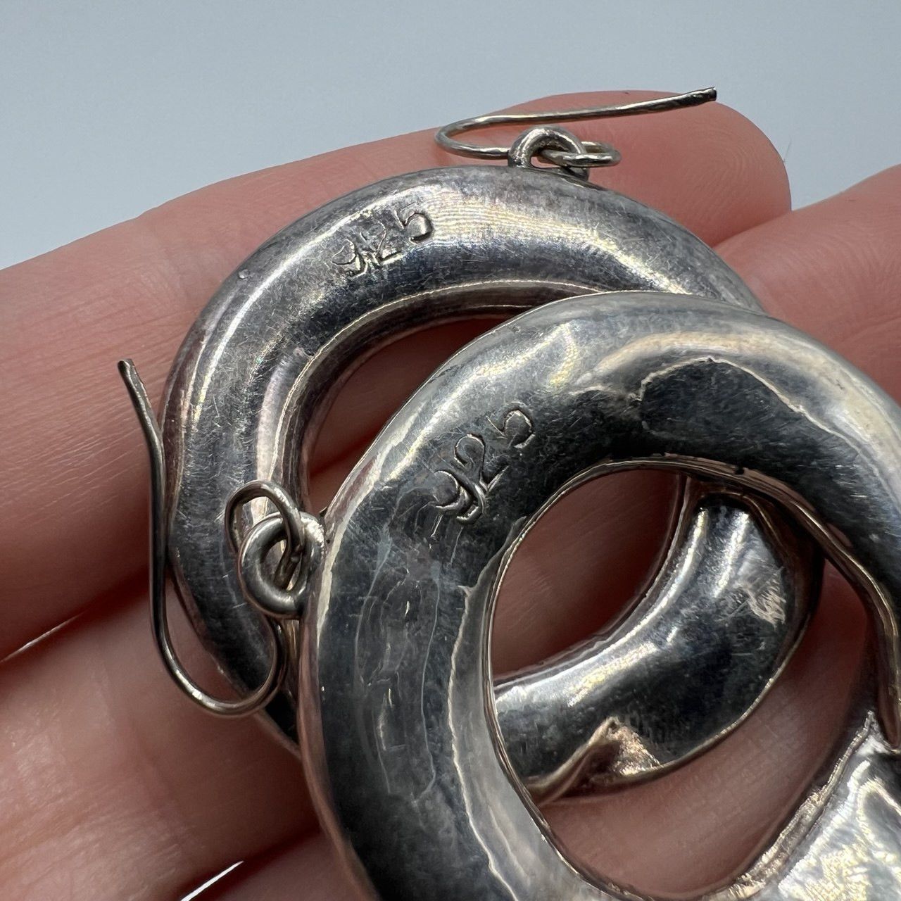 Vintage Huge Vintage Sterling Silver 925 Jewelry Stud Ear Earrings Size ONE SIZE - 5 Thumbnail