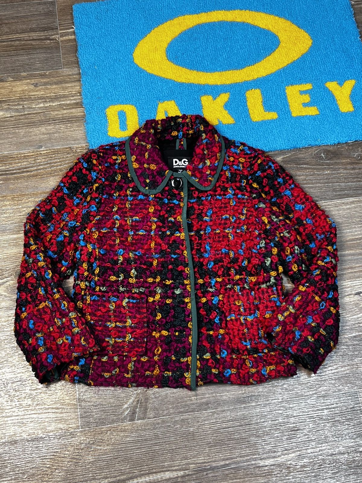 Dolce & Gabbana Dolce Gabbana Multicolour Tweed Wool/Silk Crop Blazer Jacket Size M / US 6-8 / IT 42-44 - 1 Thumbnail