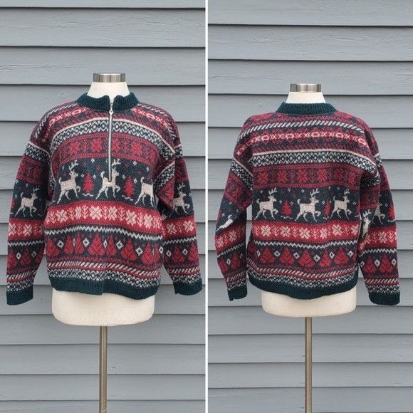 Vintage Vintage 90s Alps Retro Christmas Reindeer Fair Isle Sweater Size M / US 6-8 / IT 42-44 - 5 Thumbnail