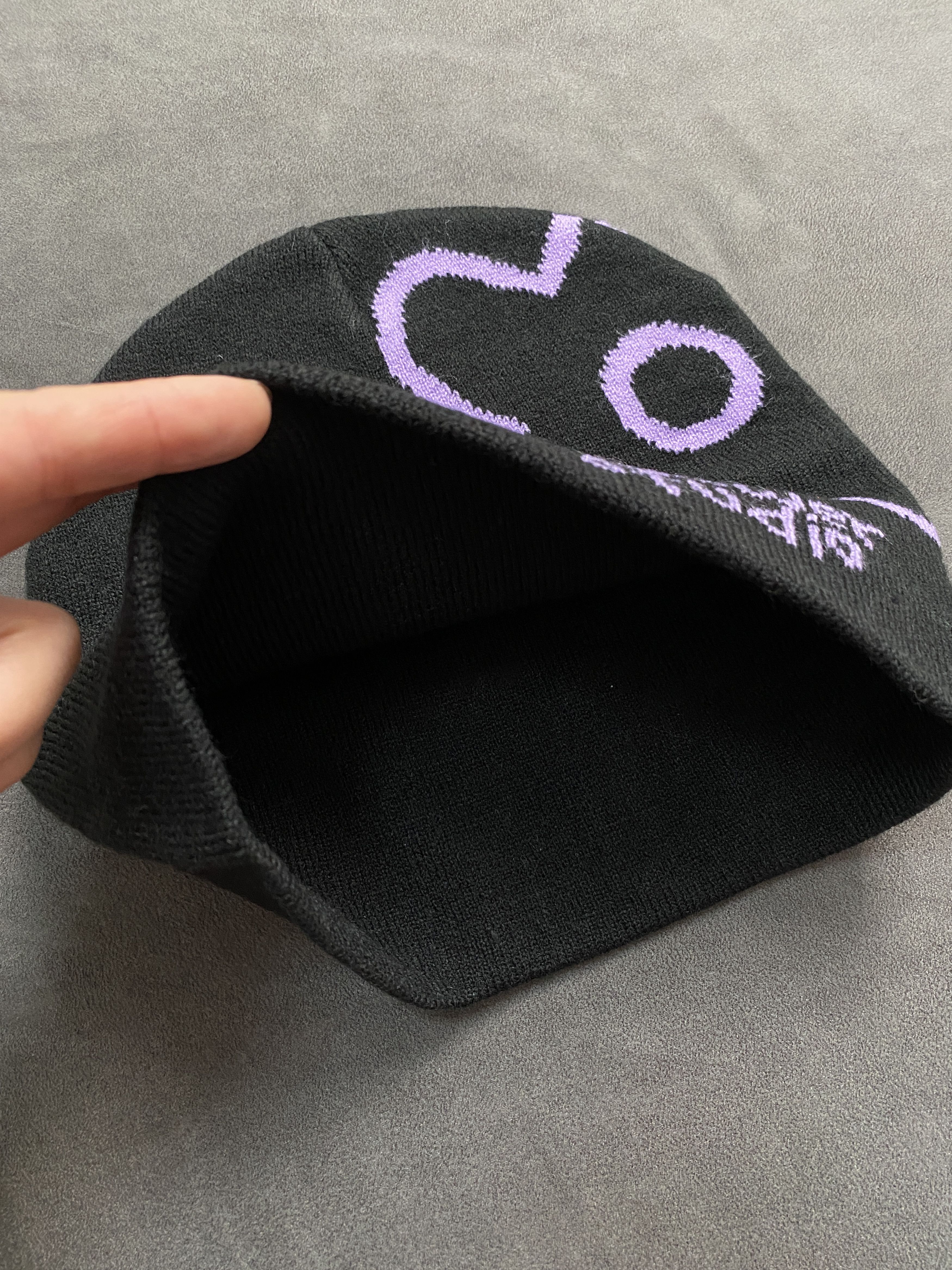 Japanese Brand Deadstock Flower Studio Graphic No Cuff Knit Black Beanie OS Size ONE SIZE - 6 Thumbnail