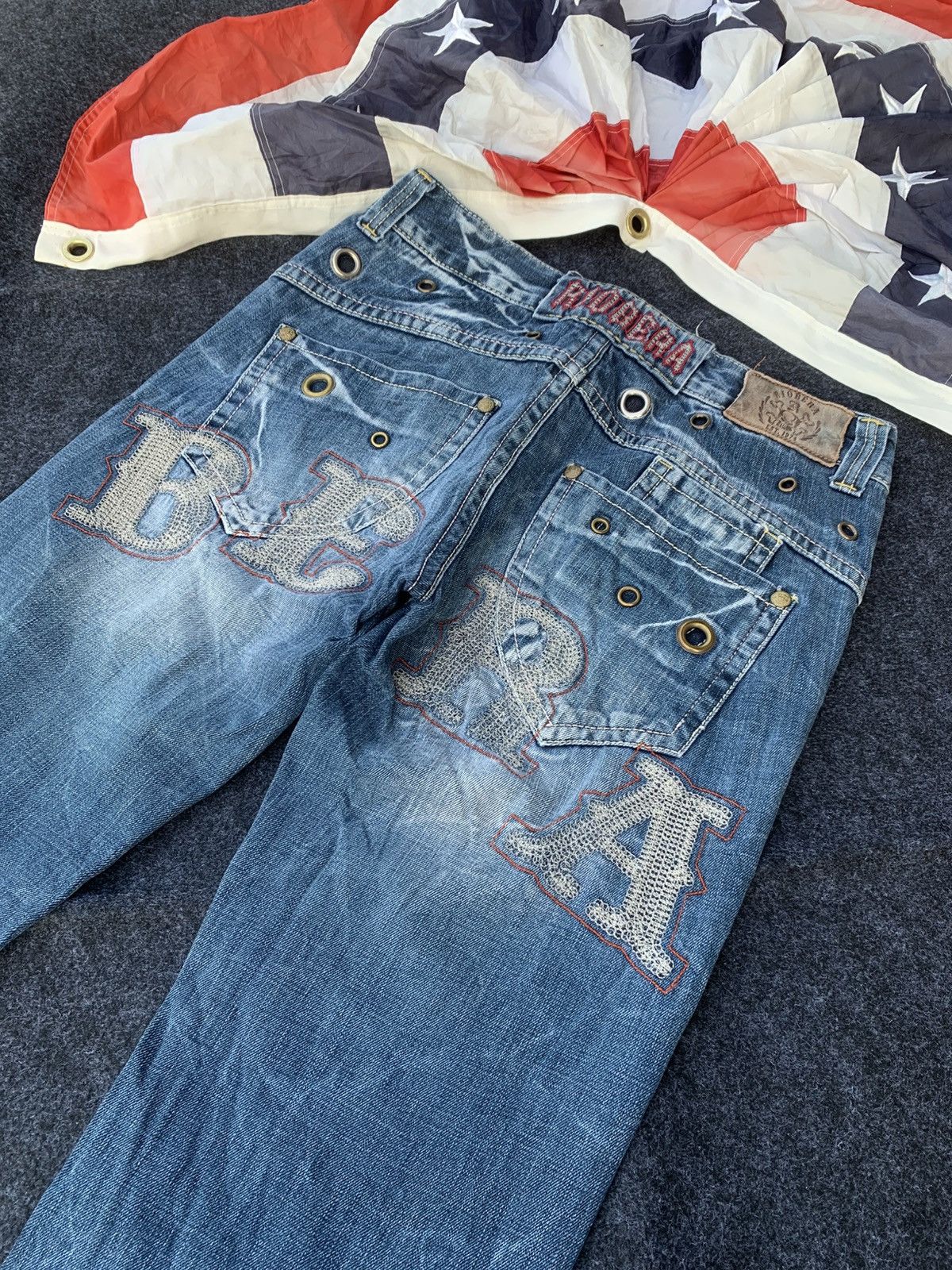Japanese Brand Riobera Embroidered Flare Jeans Vintage Japanese Denim Size US 32 / EU 48 - 10 Thumbnail