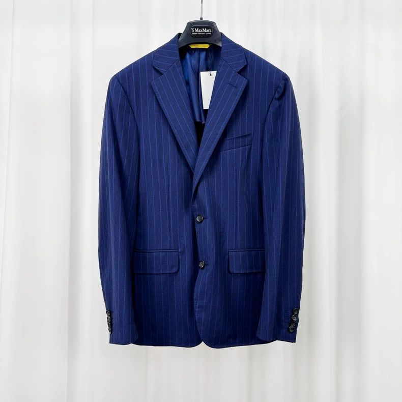 Ermenegildo Zegna Canali Custom Wool Striped Suit Jacket-yf Size US M / EU 48-50 / 2 - 1 Thumbnail