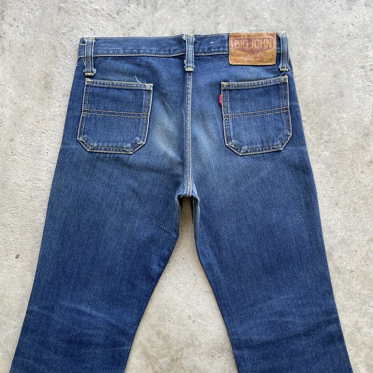 Japanese Brand Vintage 80s Big John Flare Talon Zip Jeans Denim Pants Faded Size US 29 - 11 Thumbnail