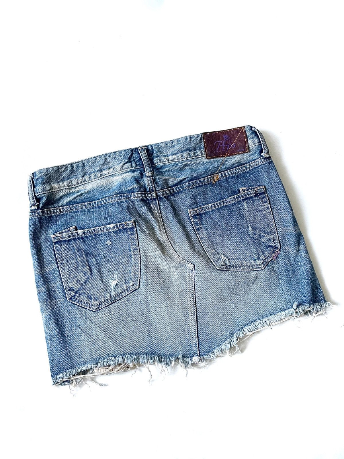 Prps PRPS Women Distressed Mini Denim Skirt Rivets Japan Size 29 Size 32" / US 10 / IT 46 - 7 Thumbnail