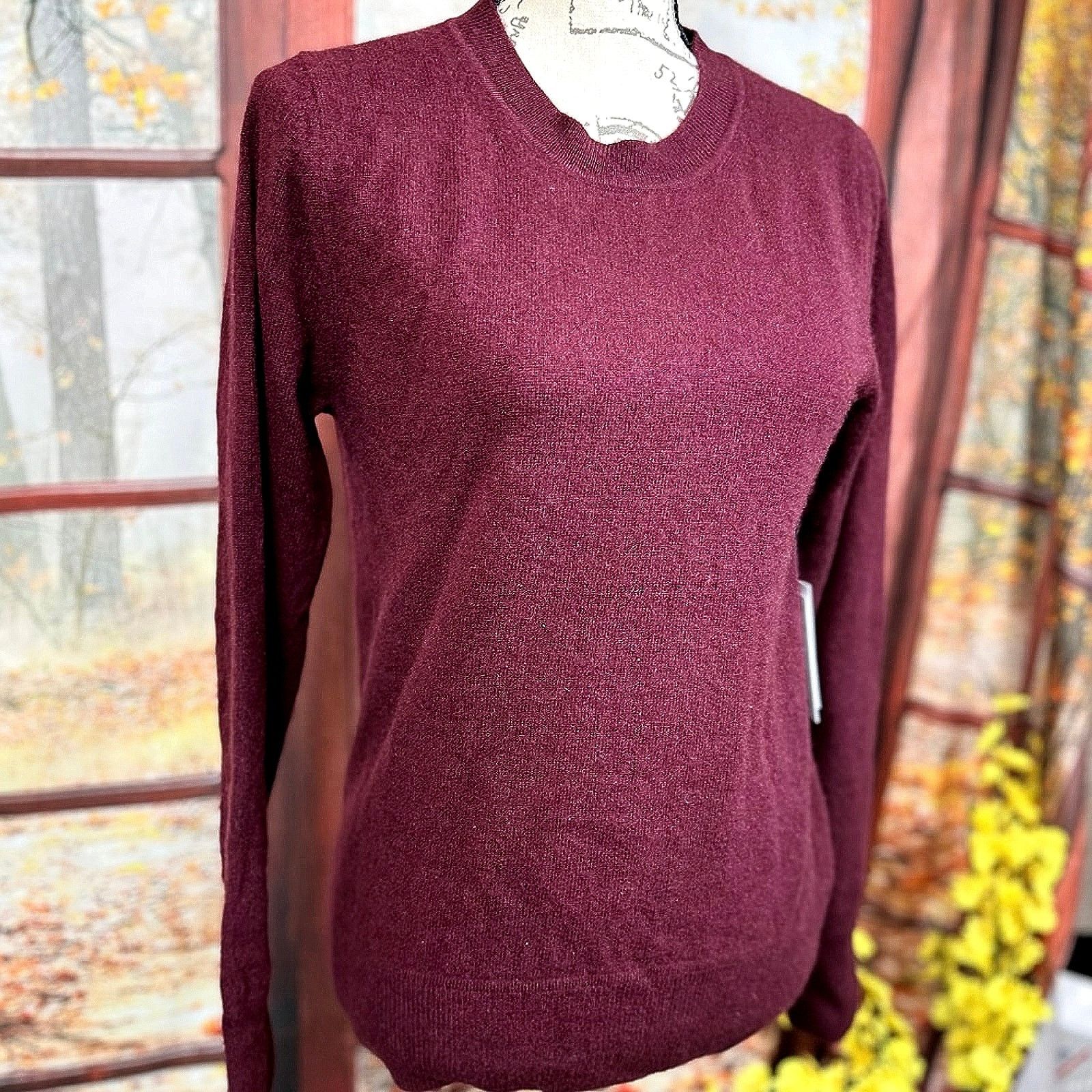 NAADAM Naadam Luxe Cashmere Crewneck Sweater Merlot size S Size S / US 4 / IT 40 - 3 Thumbnail