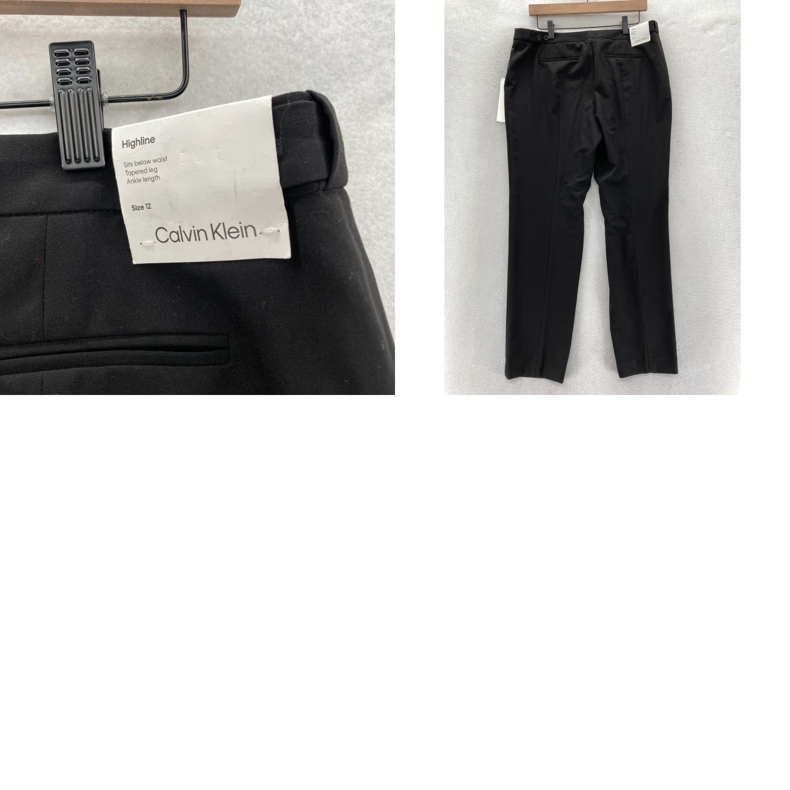 Calvin Klein Calvin Klein Highline Pants Women's 12 Black Stretch Slim Leg Ankle Career Size 34" / US 12 / IT 48 - 9 Thumbnail