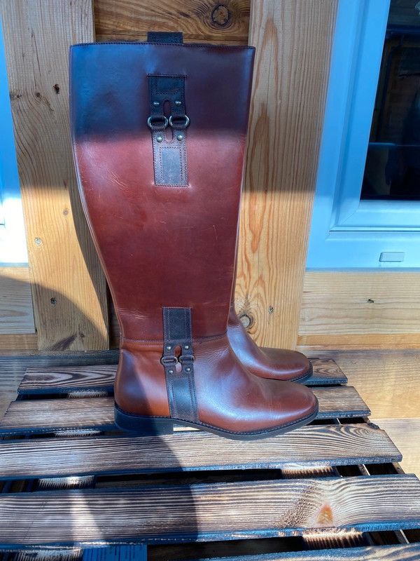 Cole Haan Brown leather boots in an equestrian/horse riding style Size US 7.5 / IT 37.5 - 3 Thumbnail
