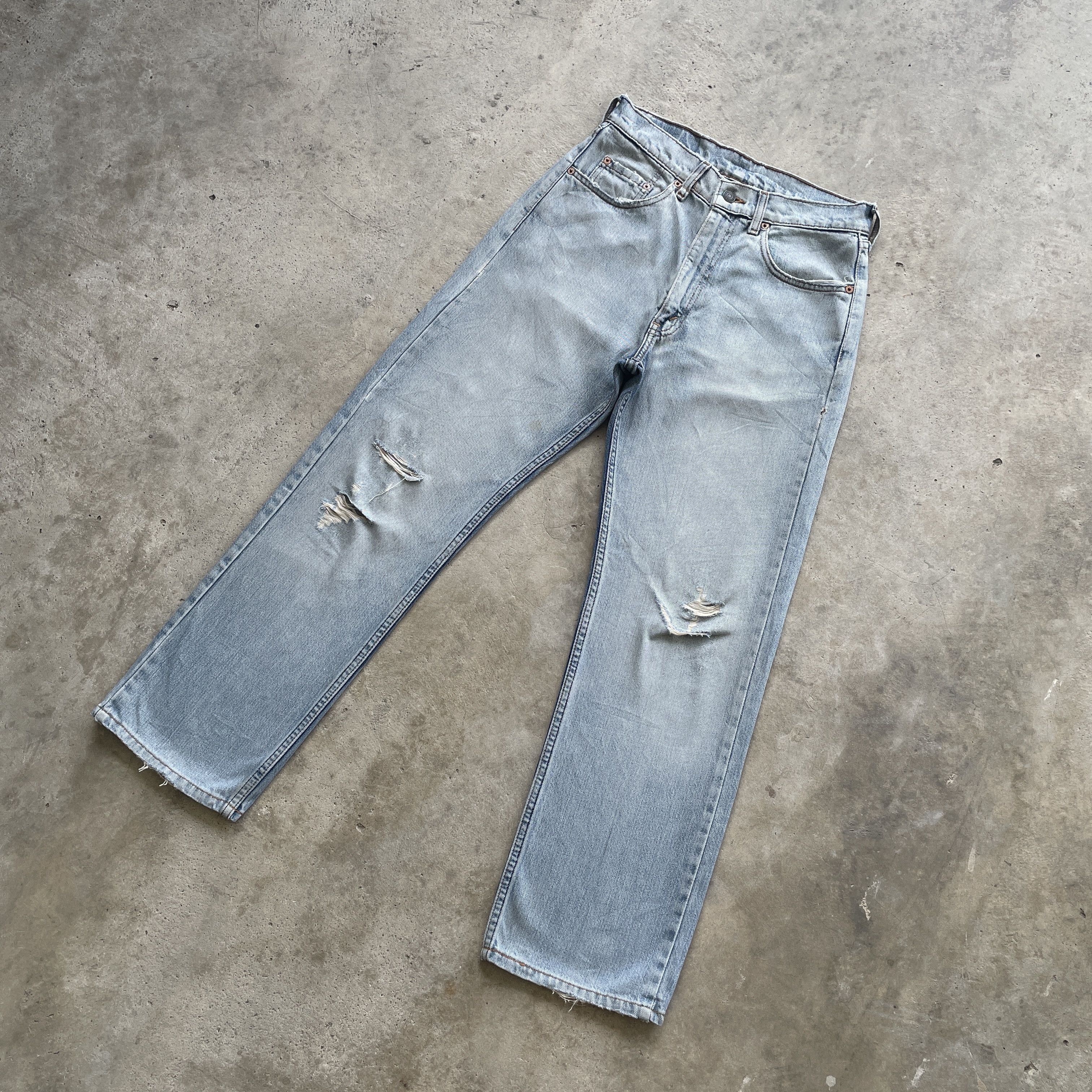 Jean × Levi's VINTAGE LEVI’S DISTRESSED WASH JEANS FADED PANTS DENIM Size US 28 / EU 44 - 1 Thumbnail